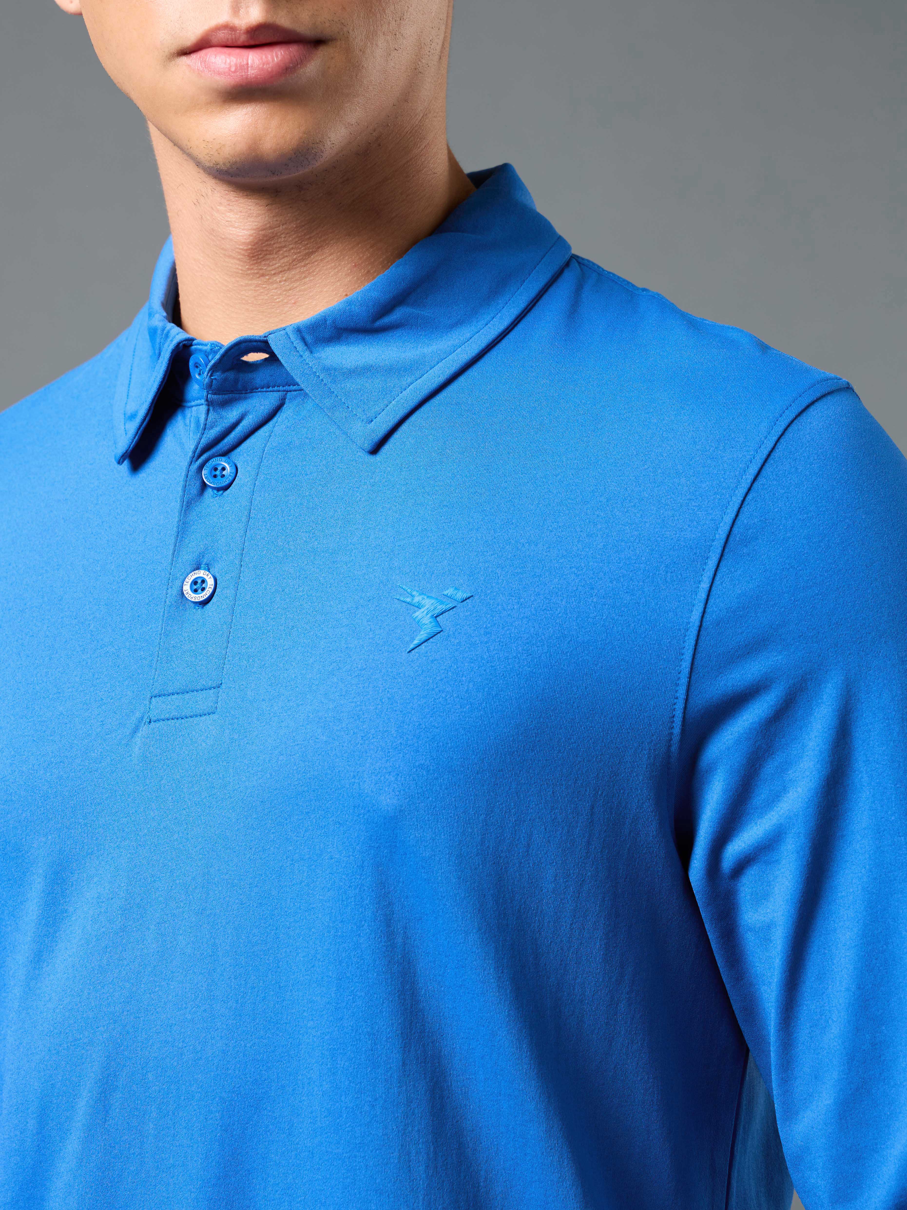 Men Solid Slim Fit Polo T-shirt with COTFLEX - Image 6