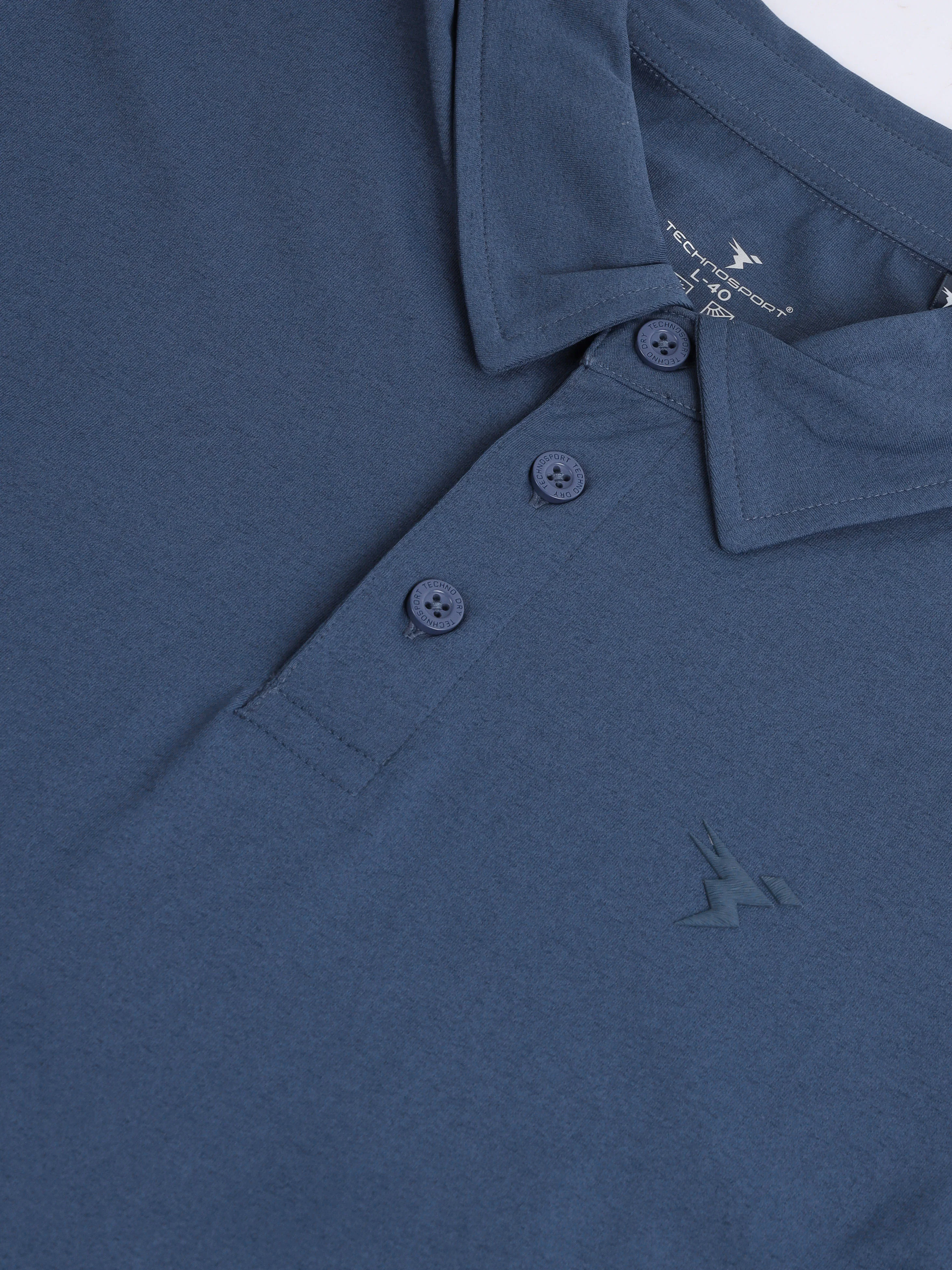 Men Solid Slim Fit Polo T-shirt with COTFLEX - Image 7