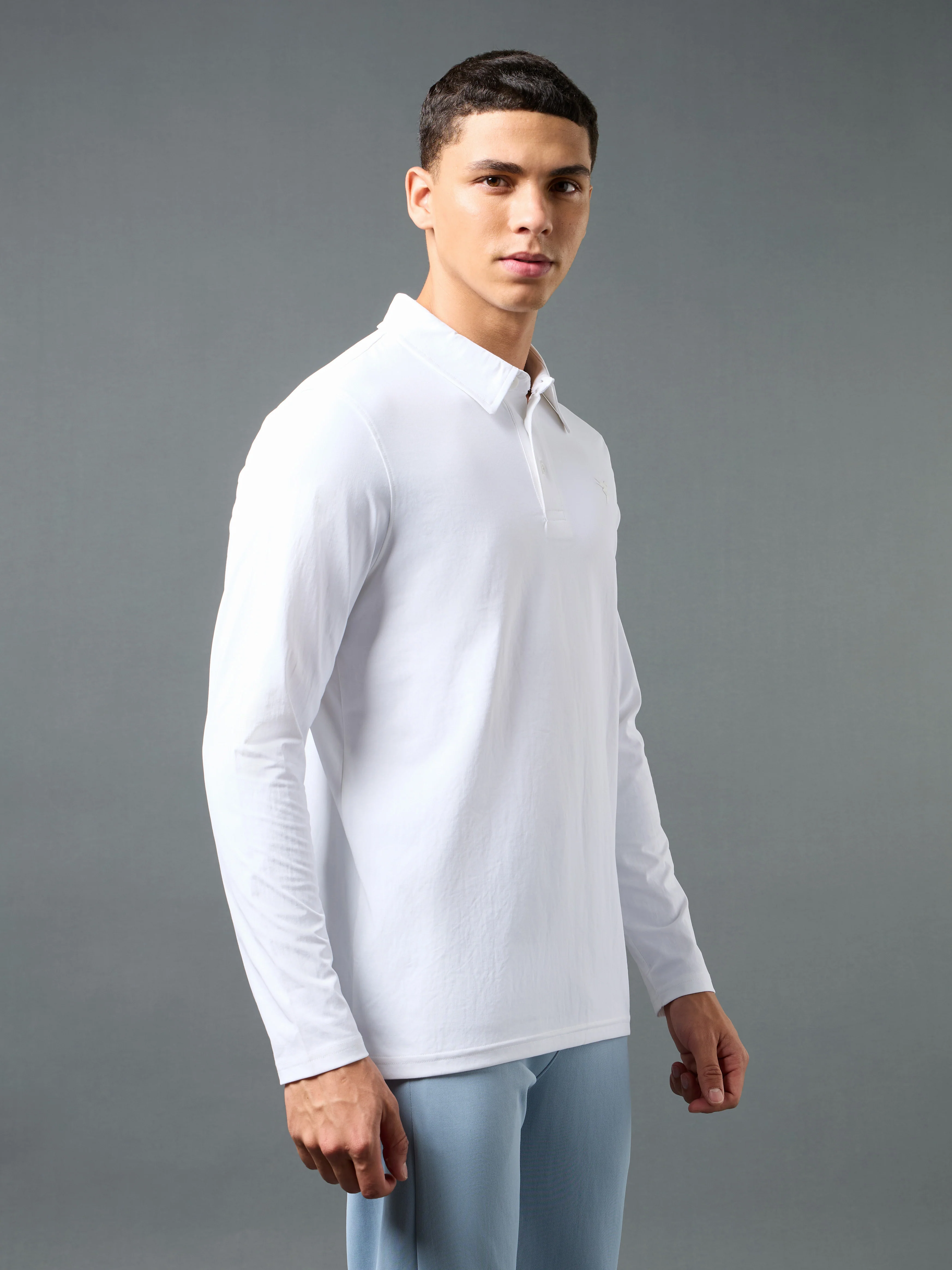 Men Solid Slim Fit Polo T-shirt with COTFLEX - Image 4