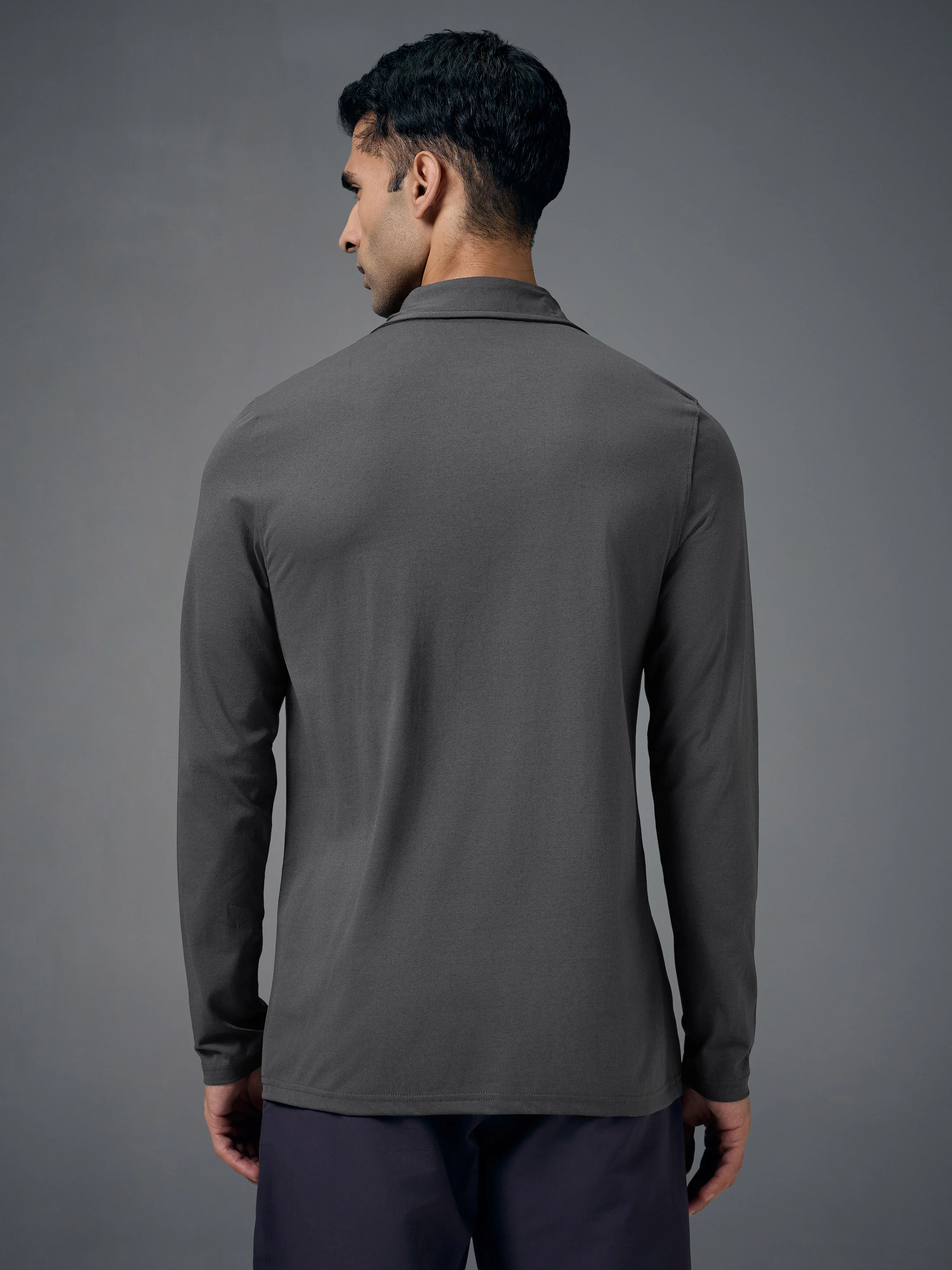 Men Solid Slim Fit Polo T-shirt with COTFLEX - Image 3