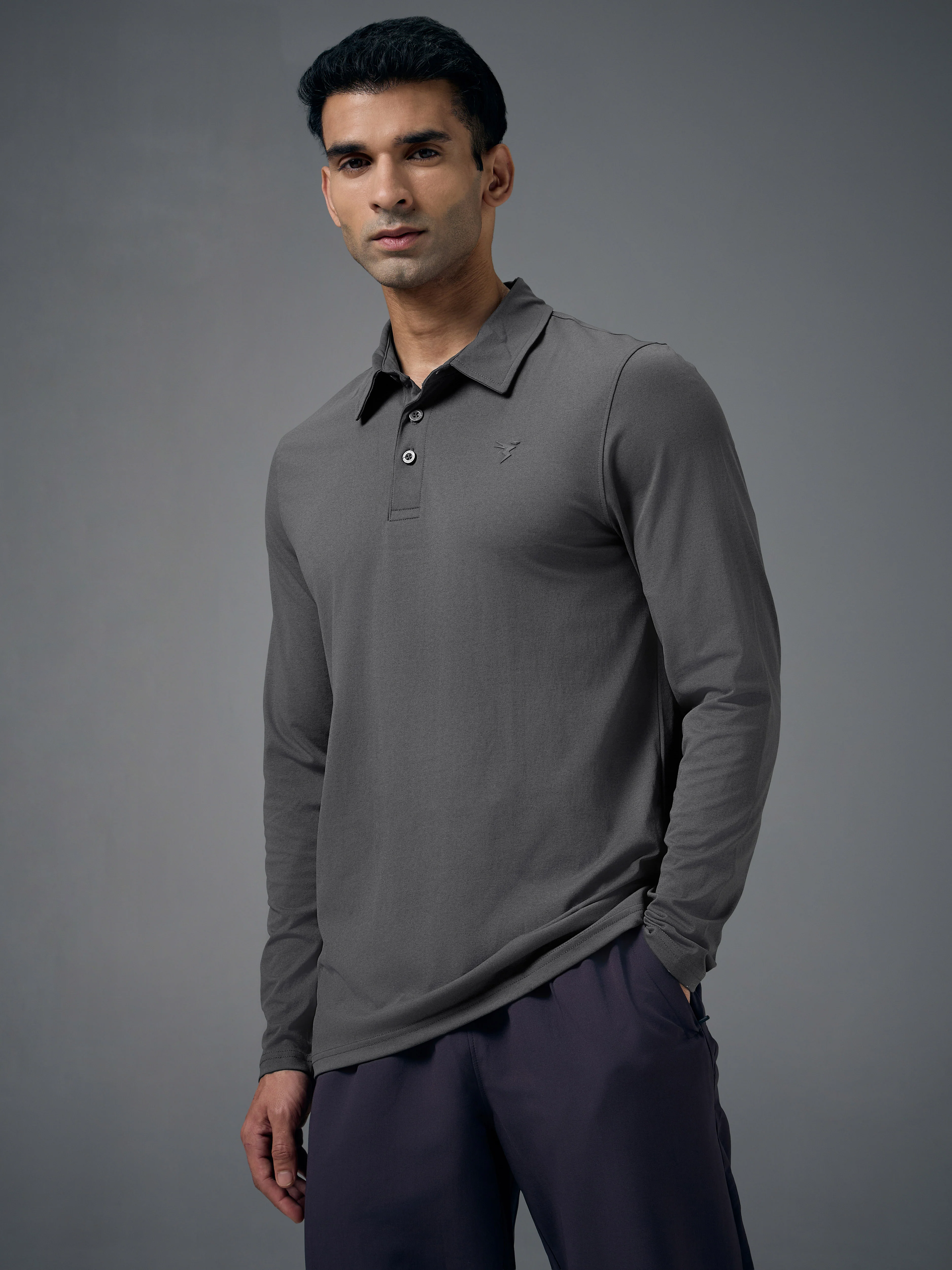 Men Solid Slim Fit Polo T-shirt with COTFLEX - Image 4