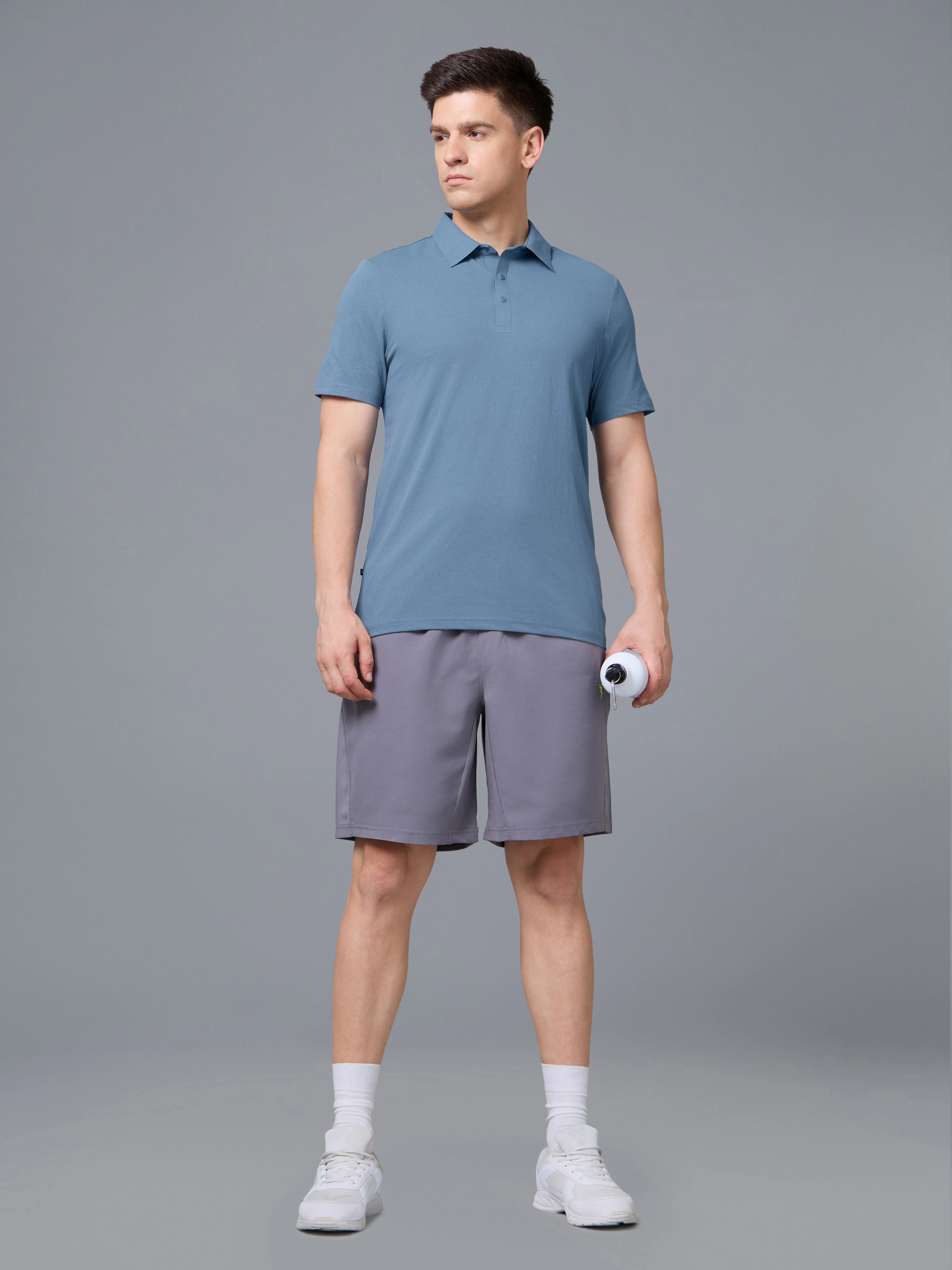 Men Solid Slim Fit Polo T-shirt with COTFLEX - Image 6