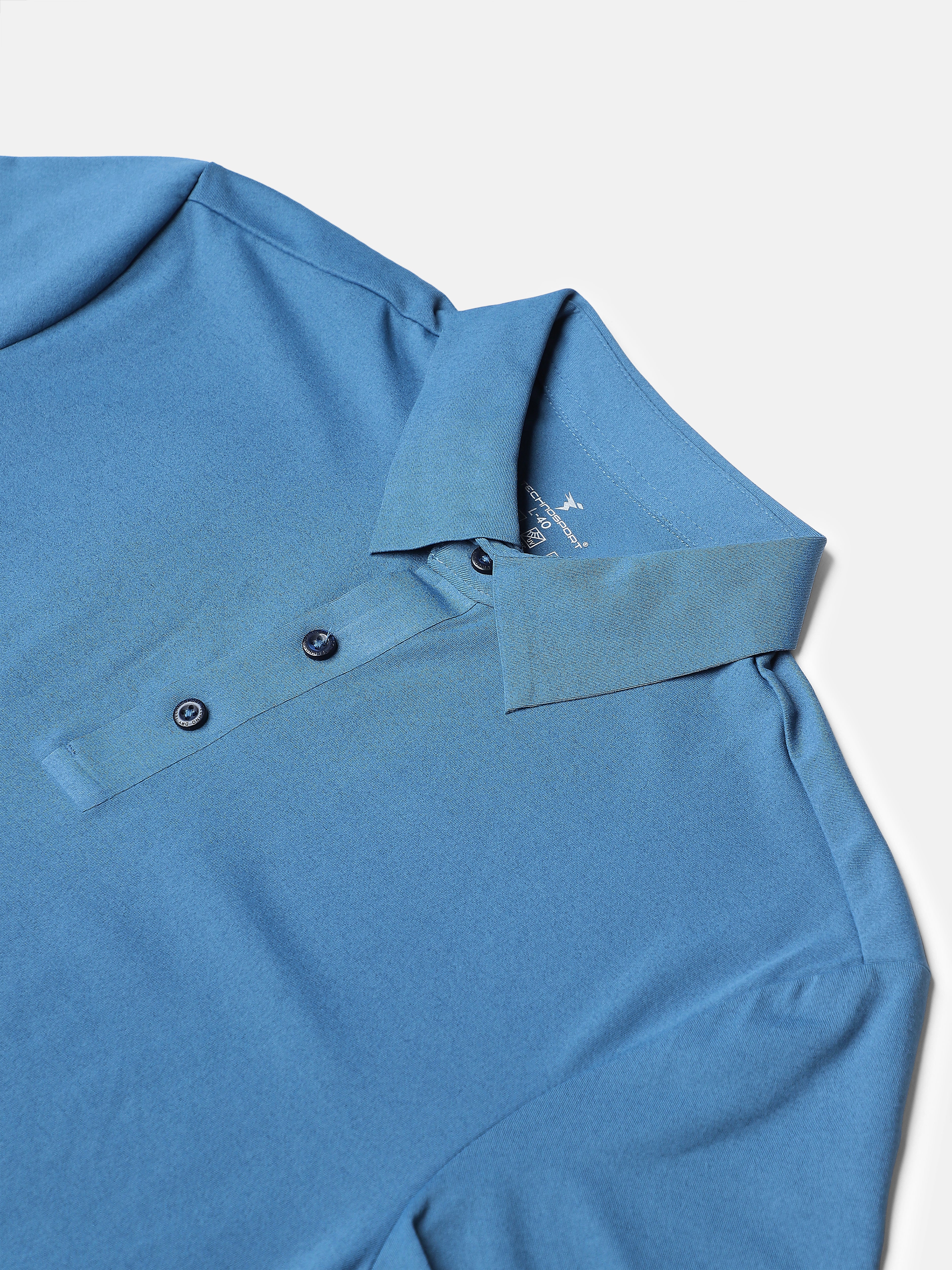 Men Solid Slim Fit Polo T-shirt with COTFLEX - Image 8