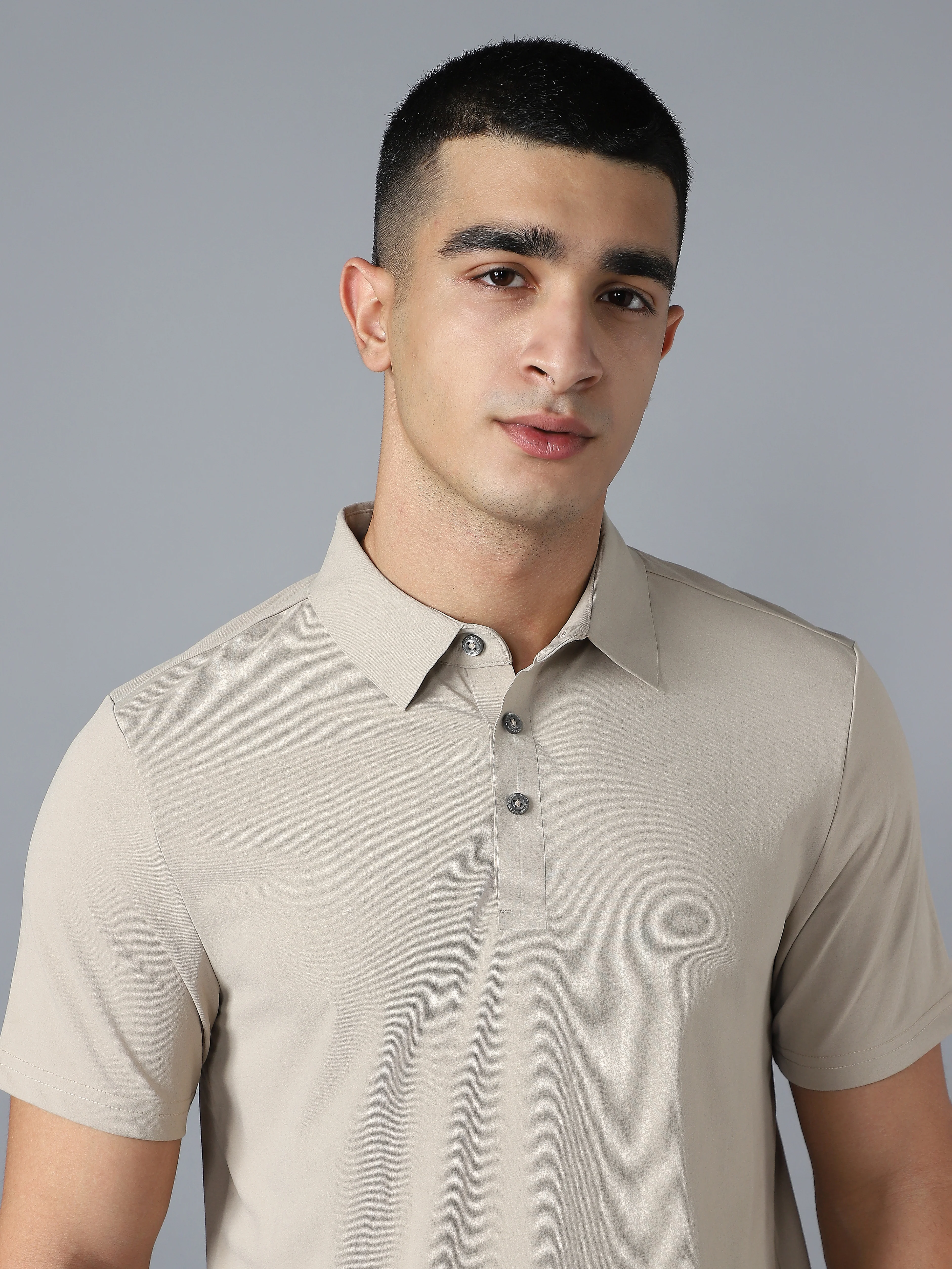 Men Solid Slim Fit Polo T-shirt with COTFLEX - Image 7