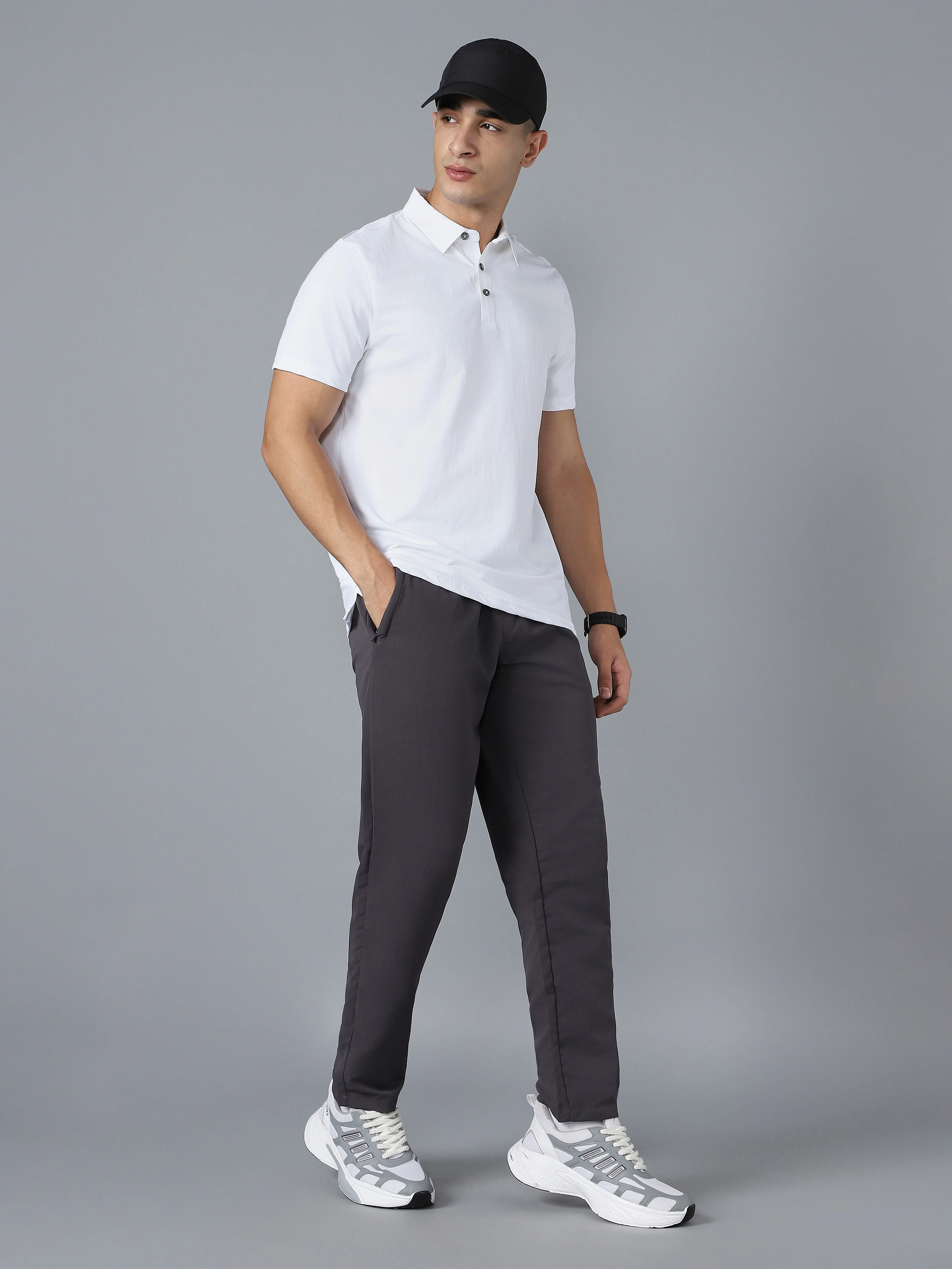 Men Solid Slim Fit Polo T-shirt with COTFLEX - Image 5