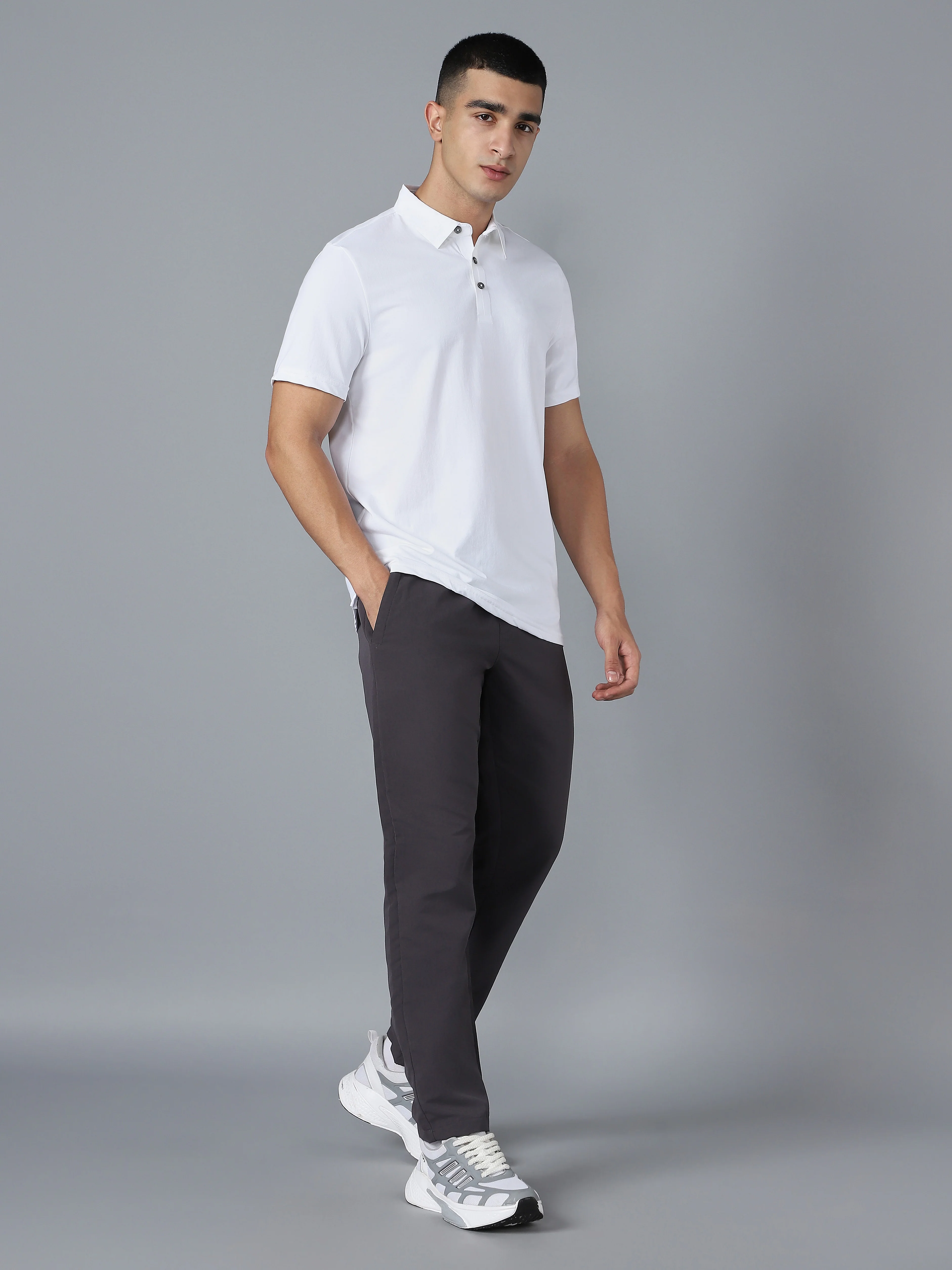 Men Solid Slim Fit Polo T-shirt with COTFLEX - Image 6
