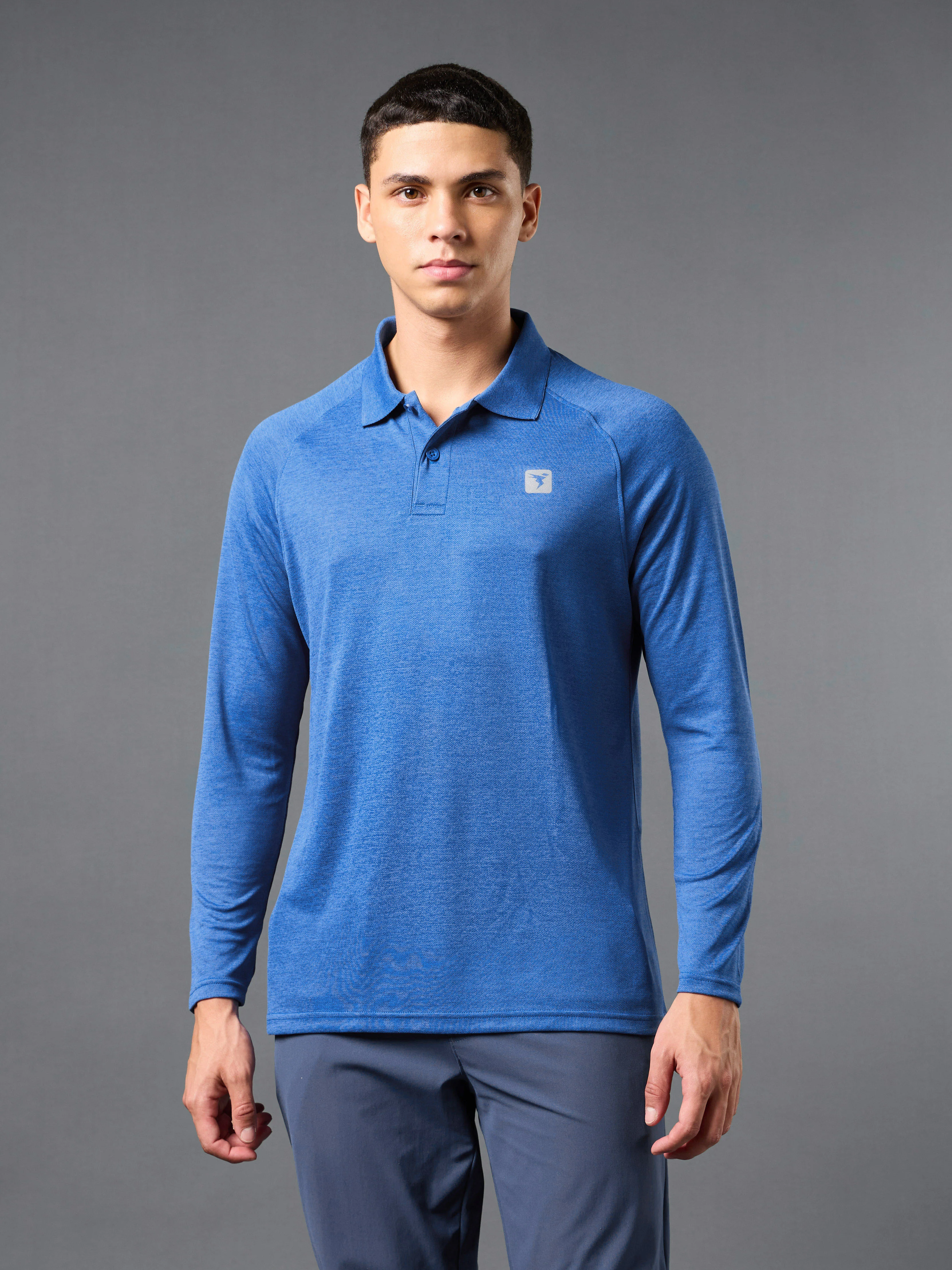 Men Solid Slim Fit Polo T-shirt with DOUBLE COOL - Image 2