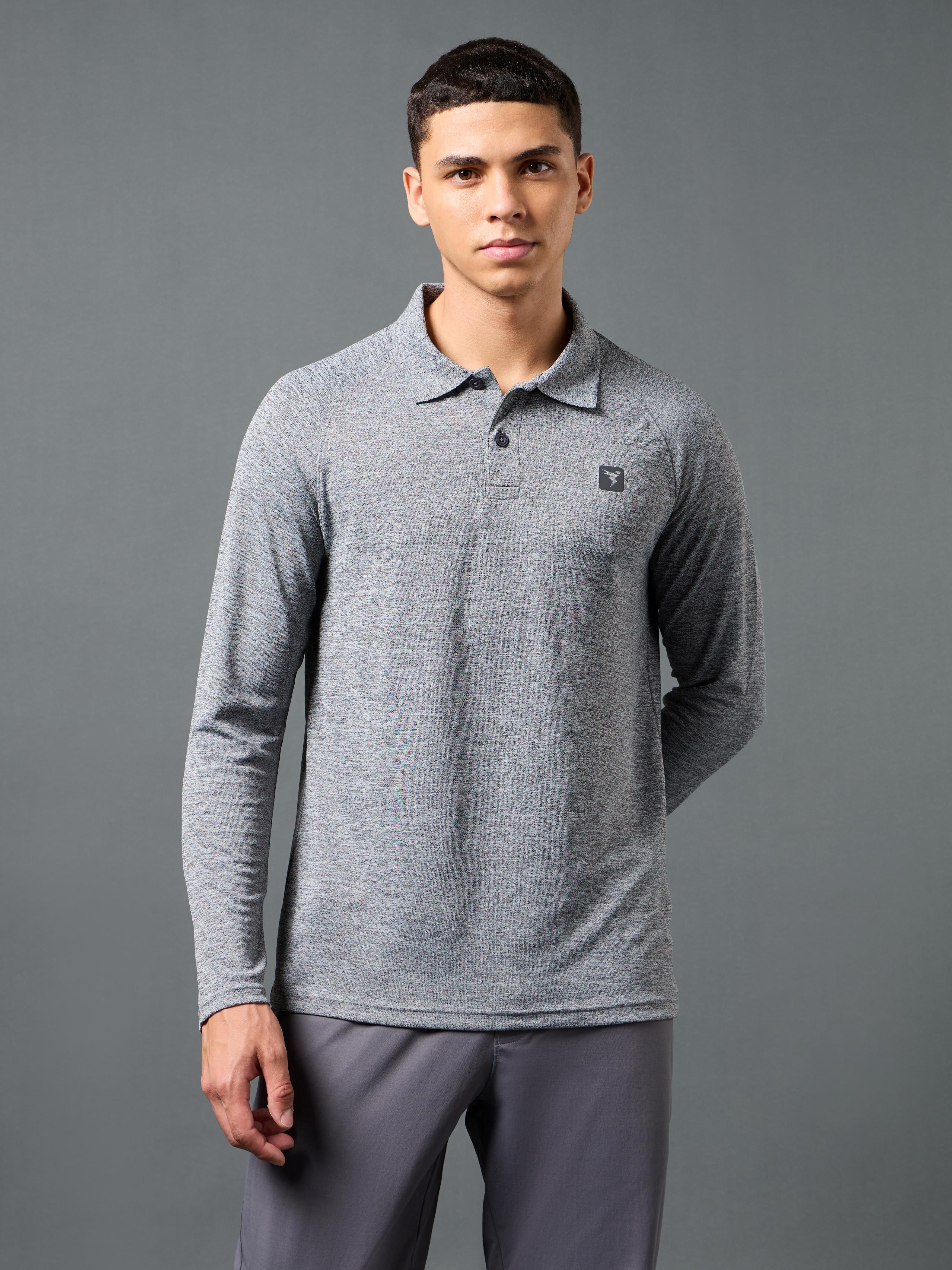 Men Solid Slim Fit Polo T-shirt with DOUBLE COOL