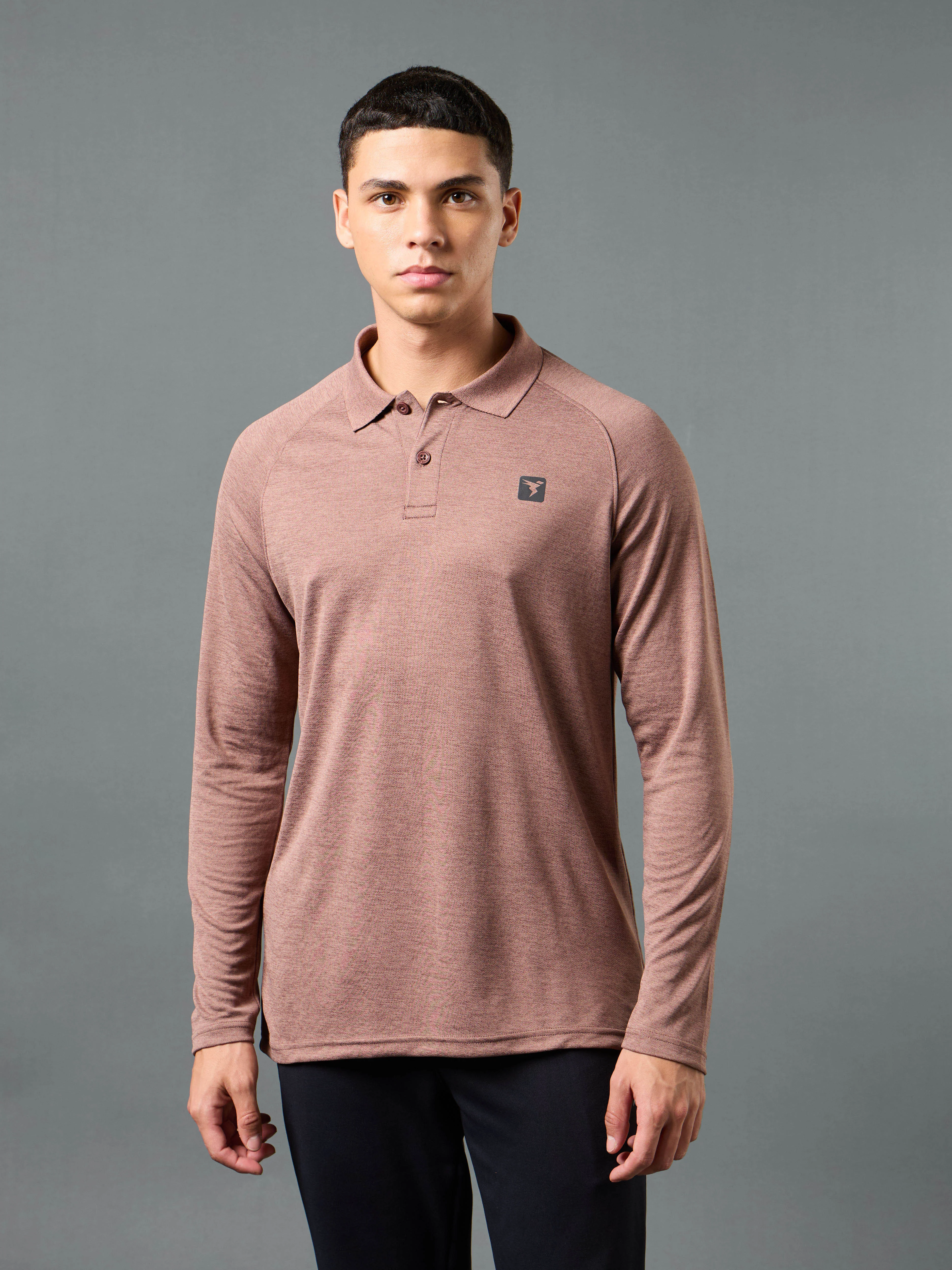 Men Solid Slim Fit Polo T-shirt with DOUBLE COOL - Image 2