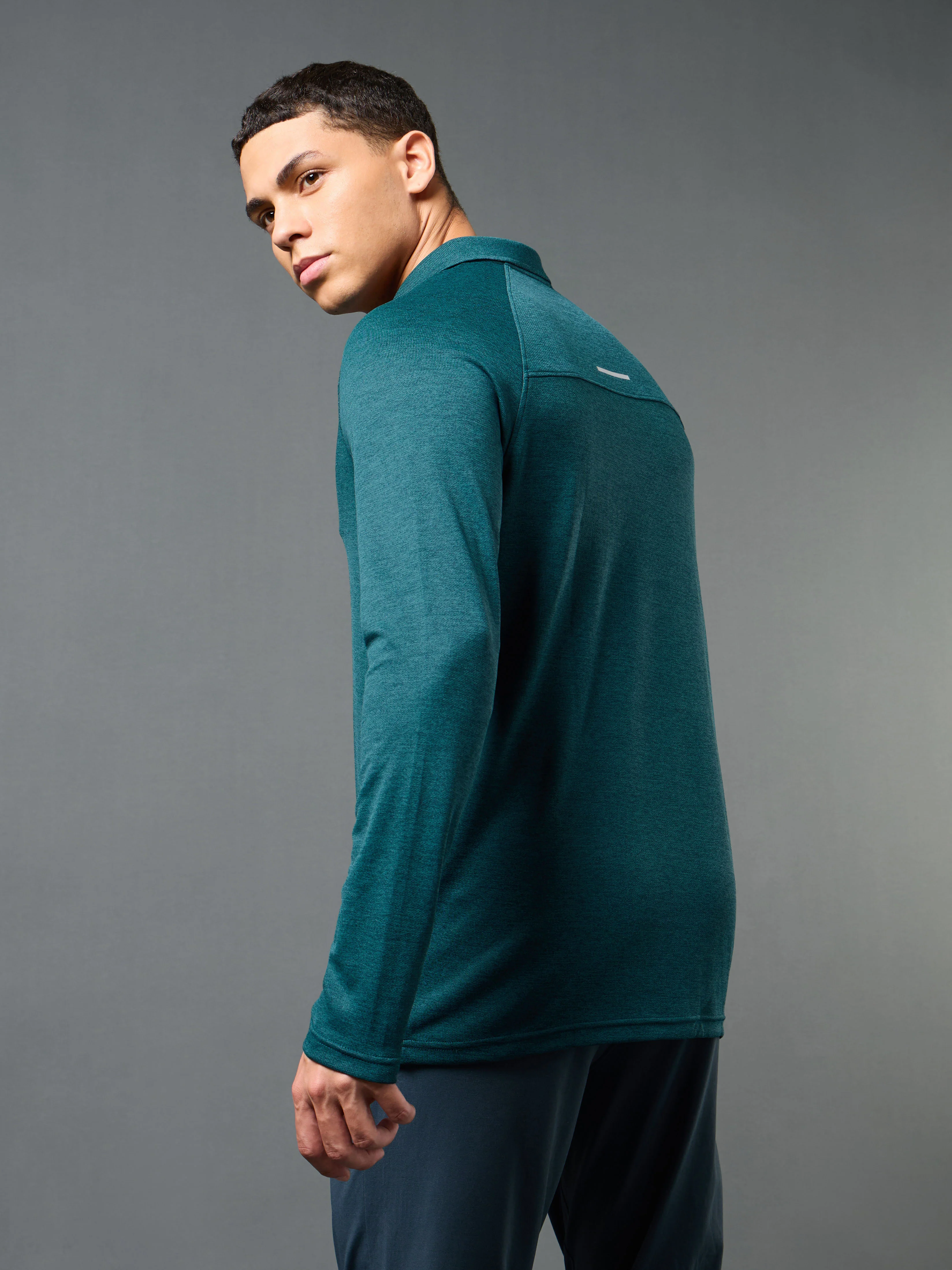 Men Solid Slim Fit Polo T-shirt with DOUBLE COOL - Image 3