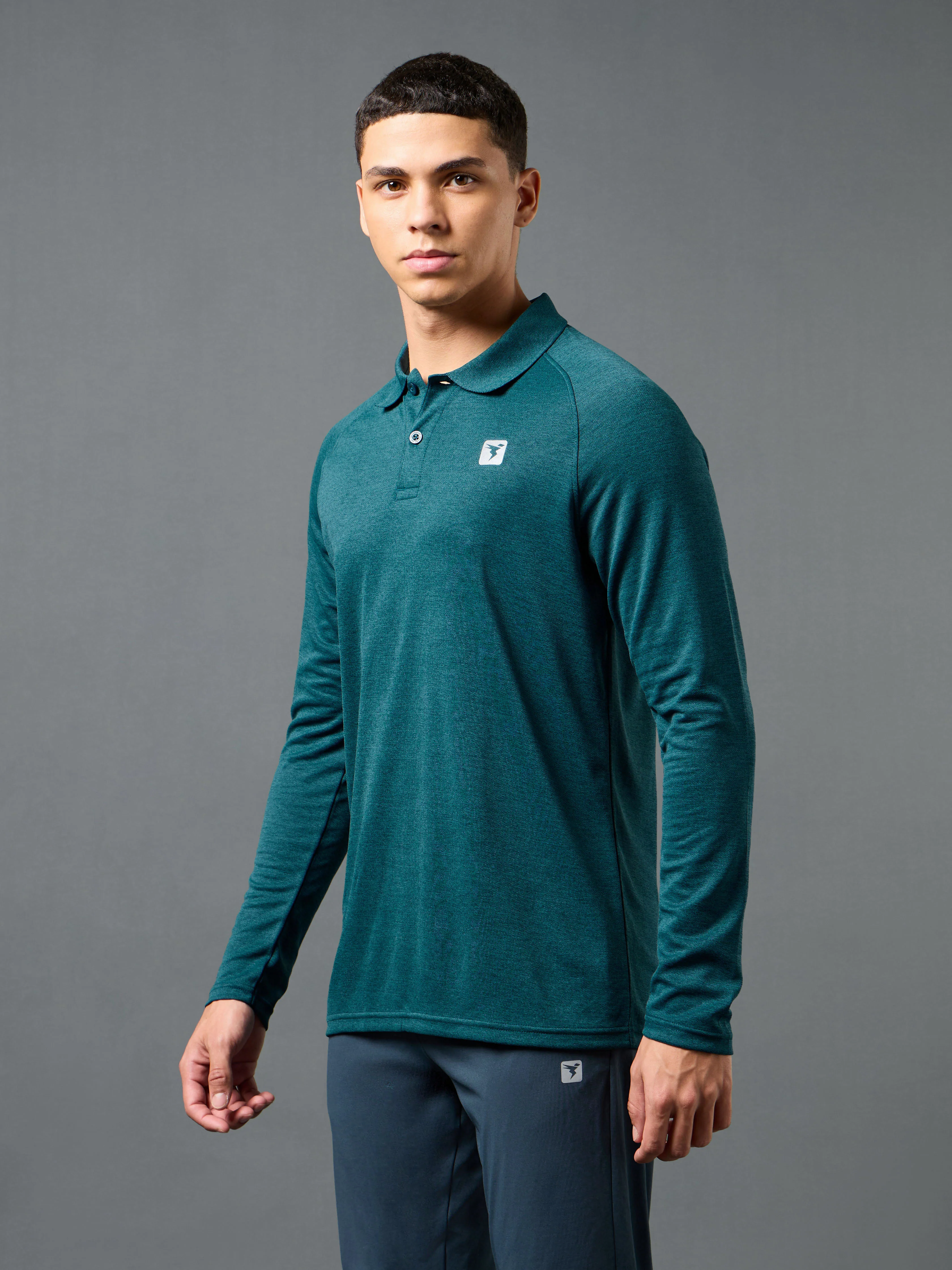 Men Solid Slim Fit Polo T-shirt with DOUBLE COOL - Image 4