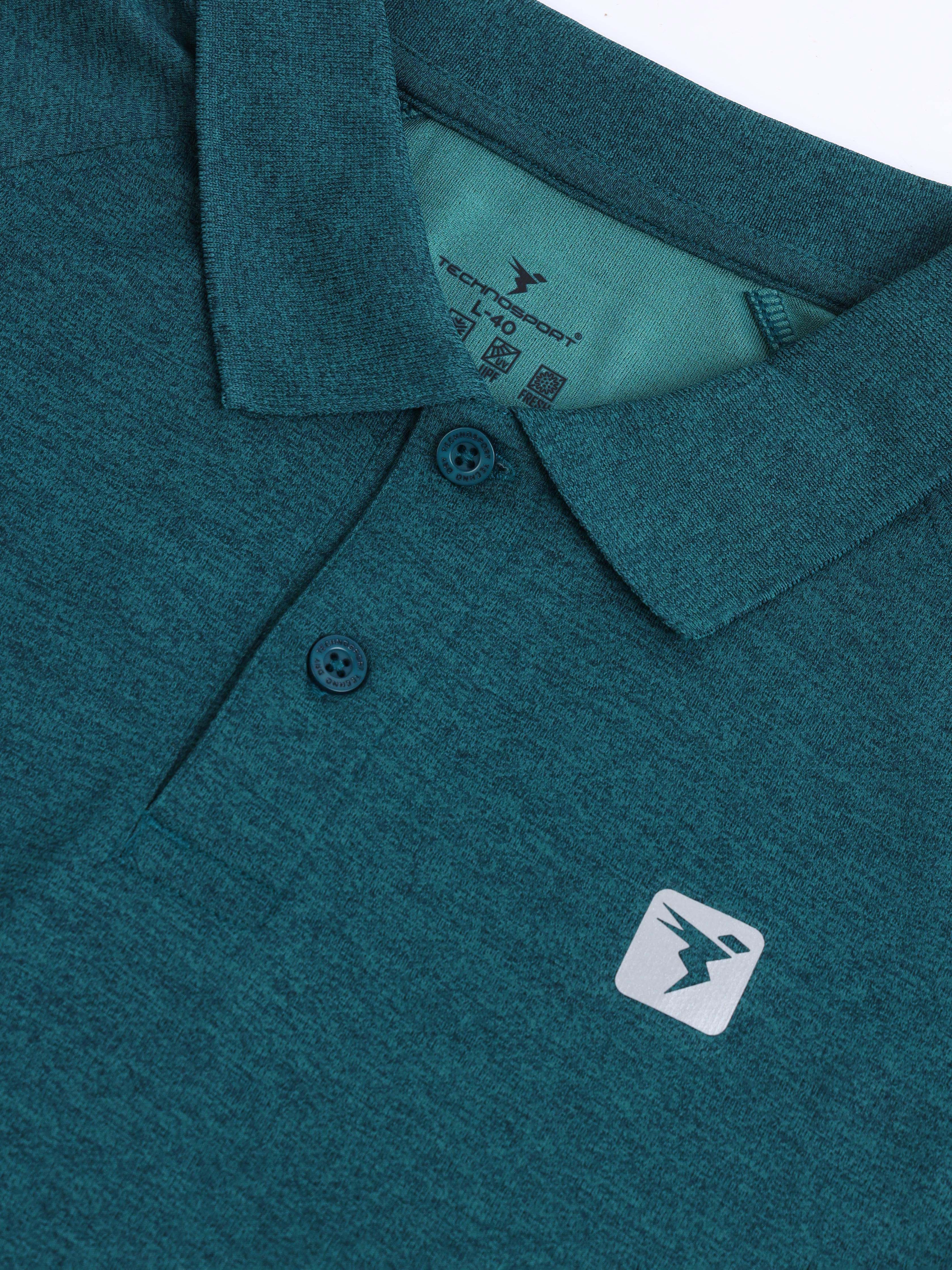 Men Solid Slim Fit Polo T-shirt with DOUBLE COOL - Image 7