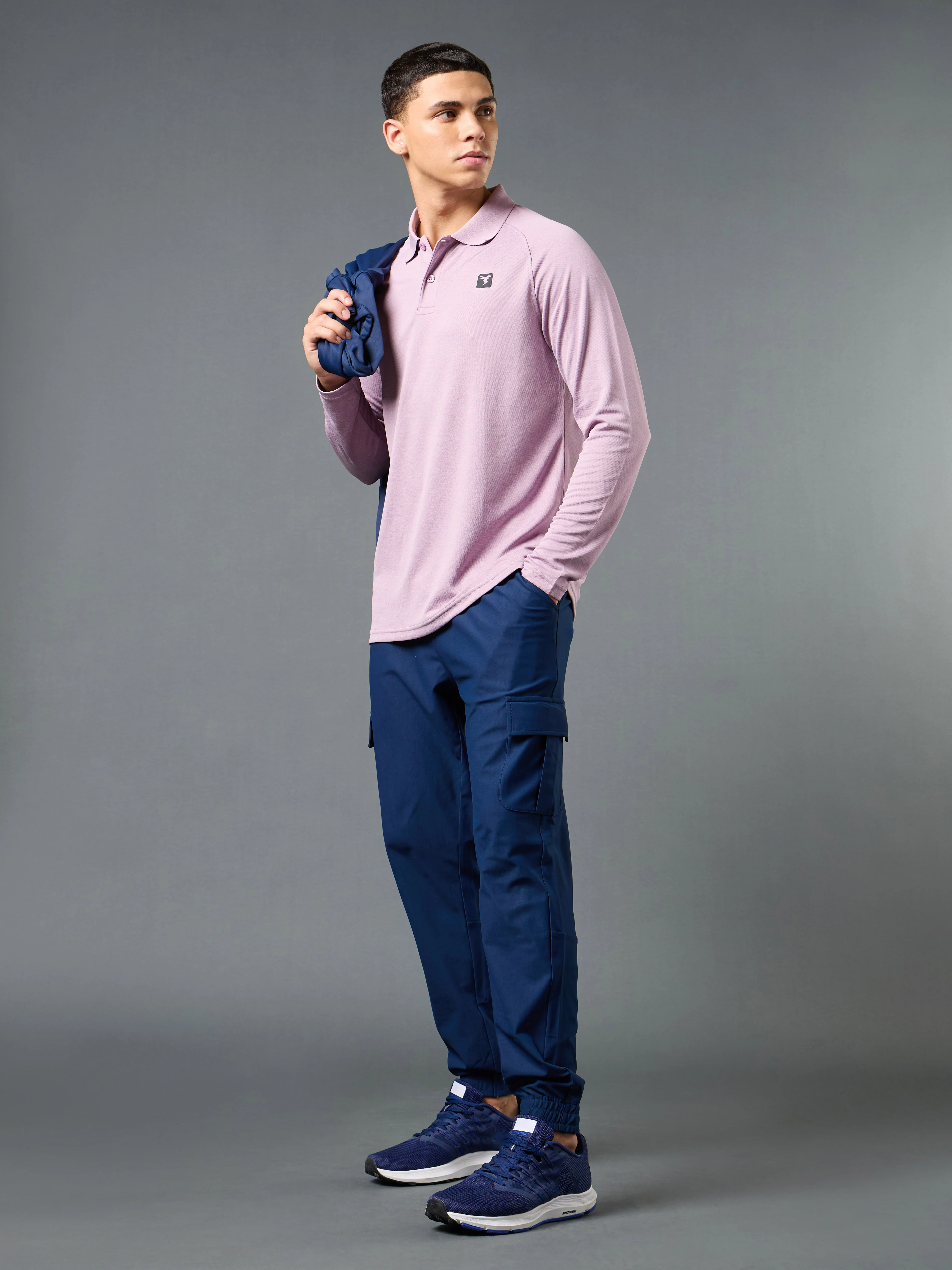 Men Solid Slim Fit Polo T-shirt with DOUBLE COOL - Image 5