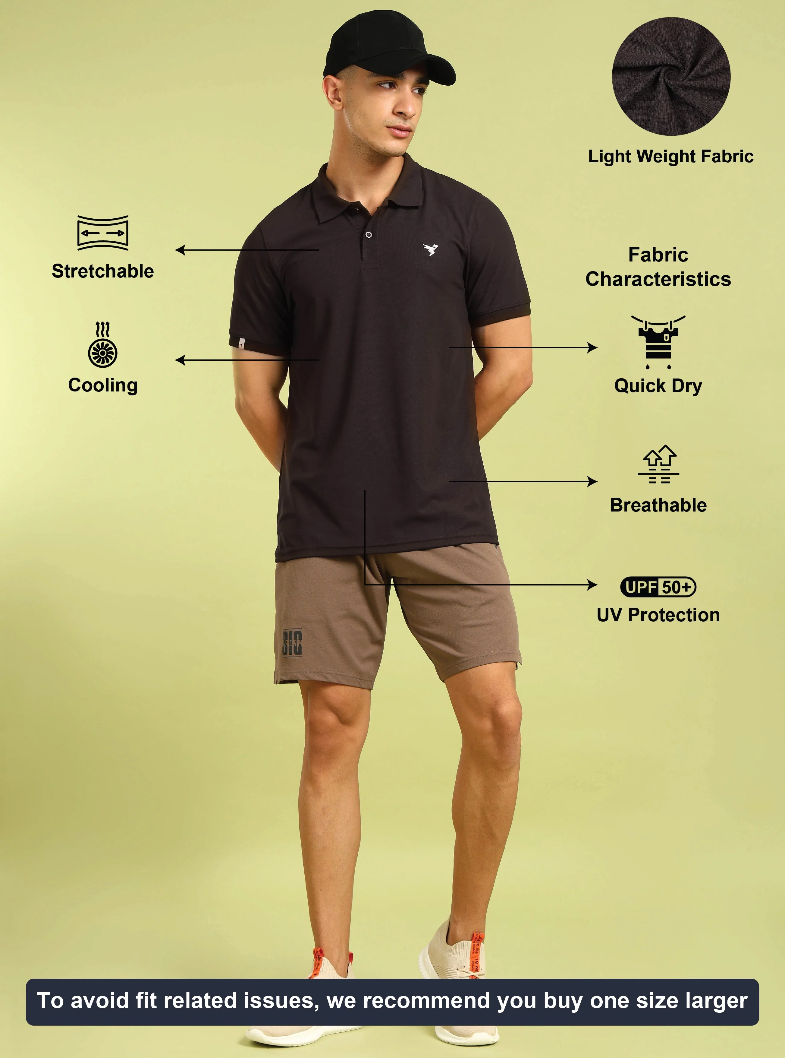 Men Solid Slim Fit Polo T-shirt with MATPIQ - Image 4
