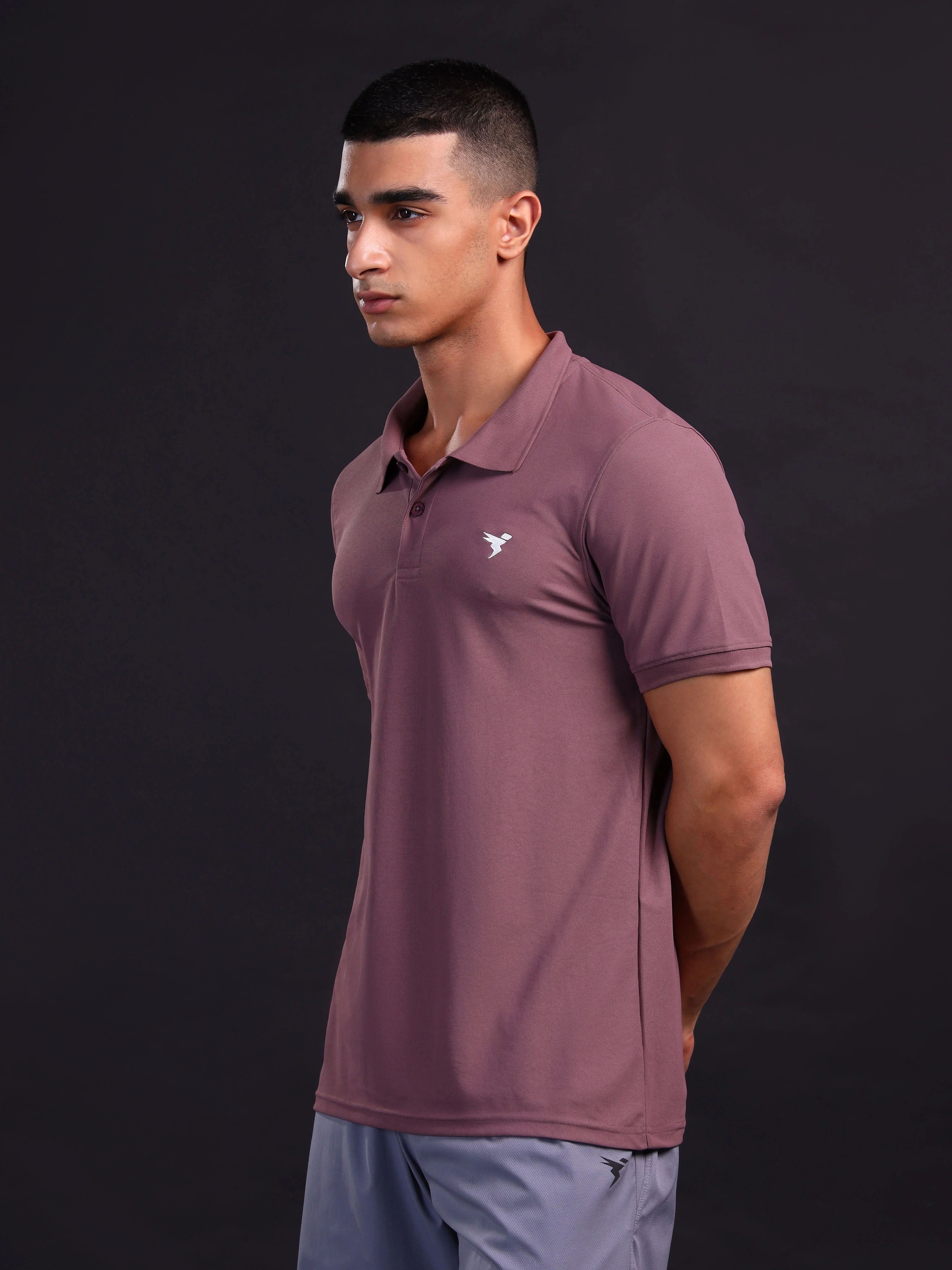 Men Solid Slim Fit Polo T-shirt with MATPIQ - Image 3