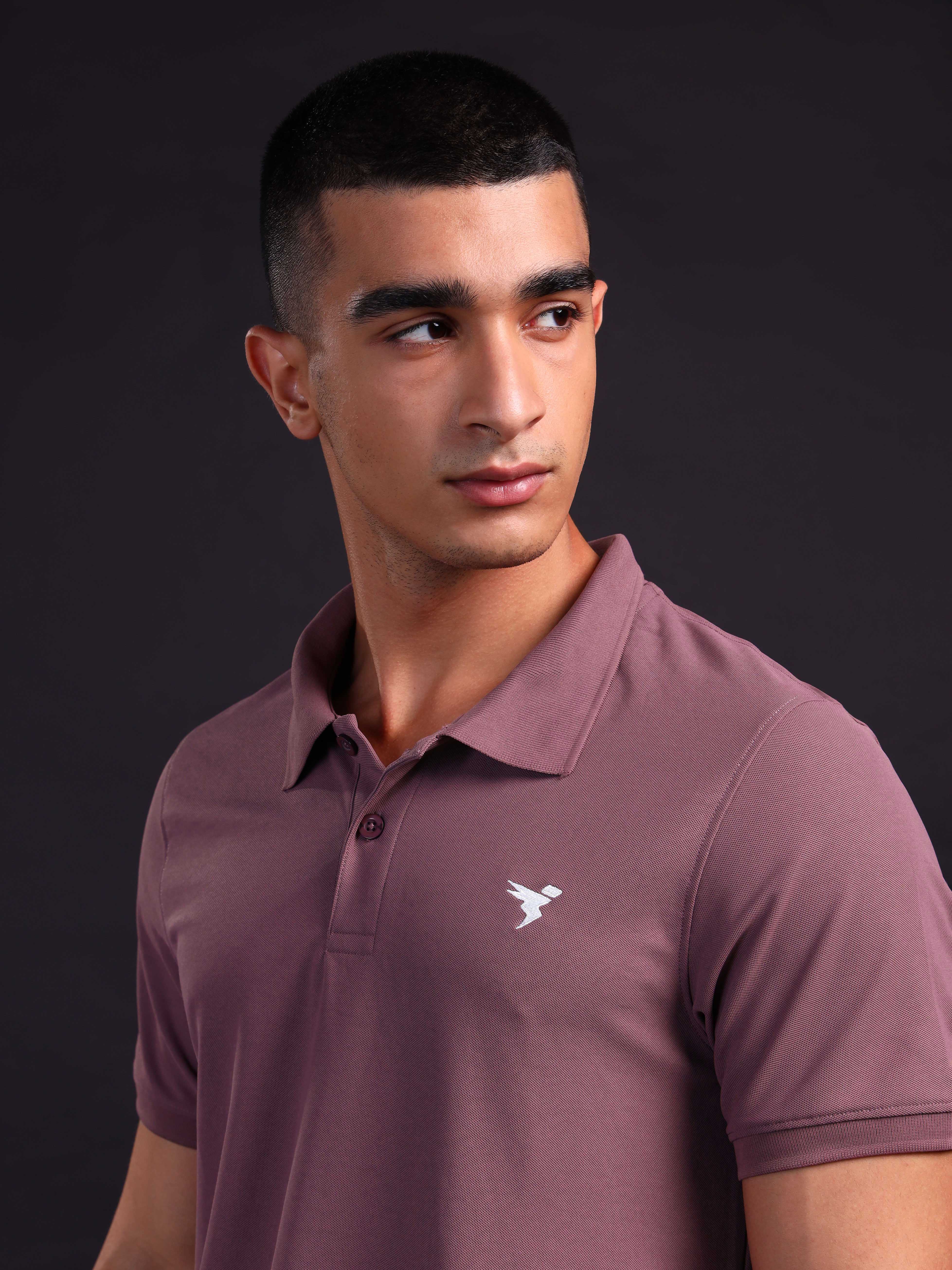 Men Solid Slim Fit Polo T-shirt with MATPIQ - Image 4