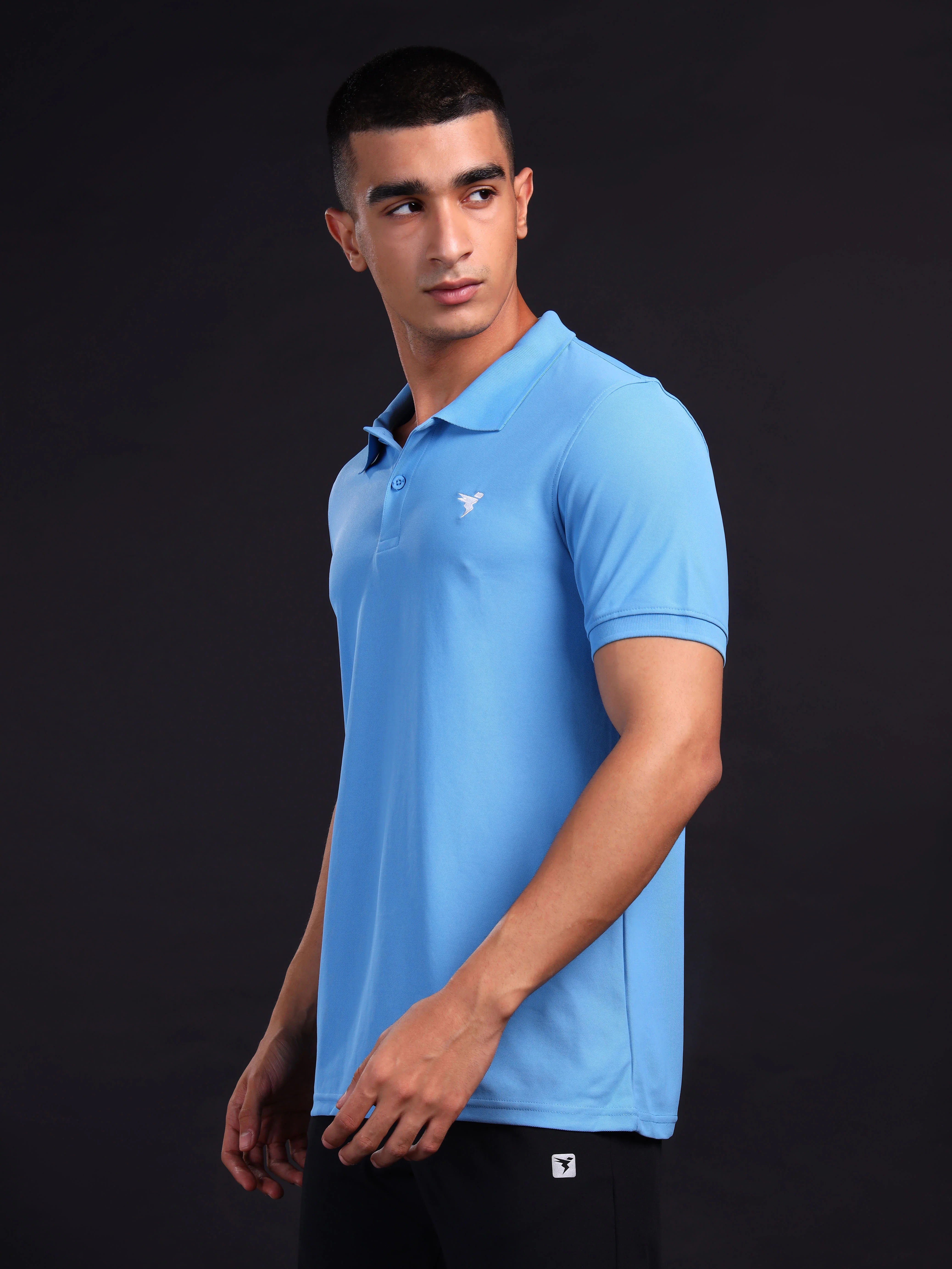 Men Solid Slim Fit Polo T-shirt with MATPIQ - Image 3