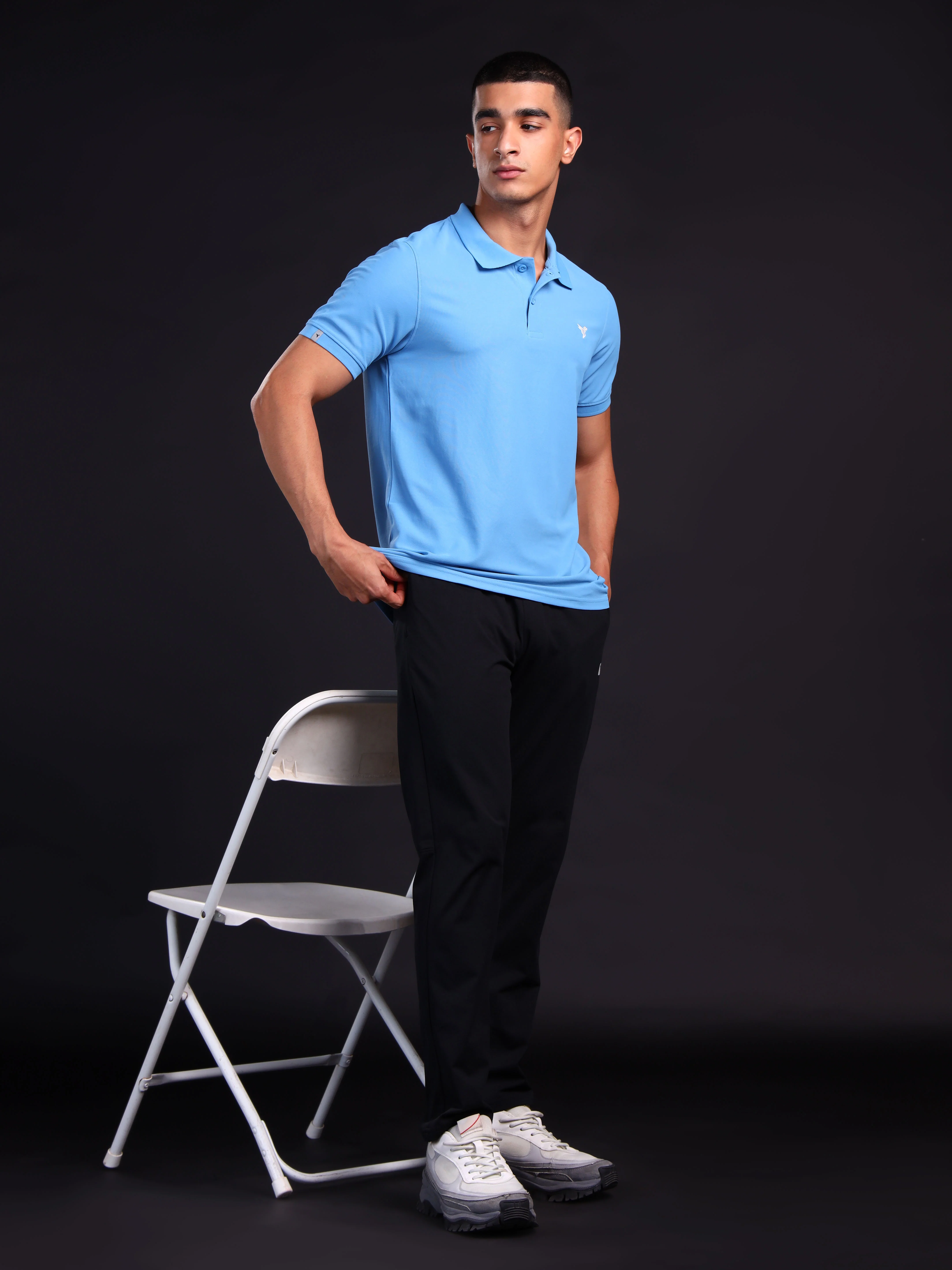 Men Solid Slim Fit Polo T-shirt with MATPIQ - Image 4