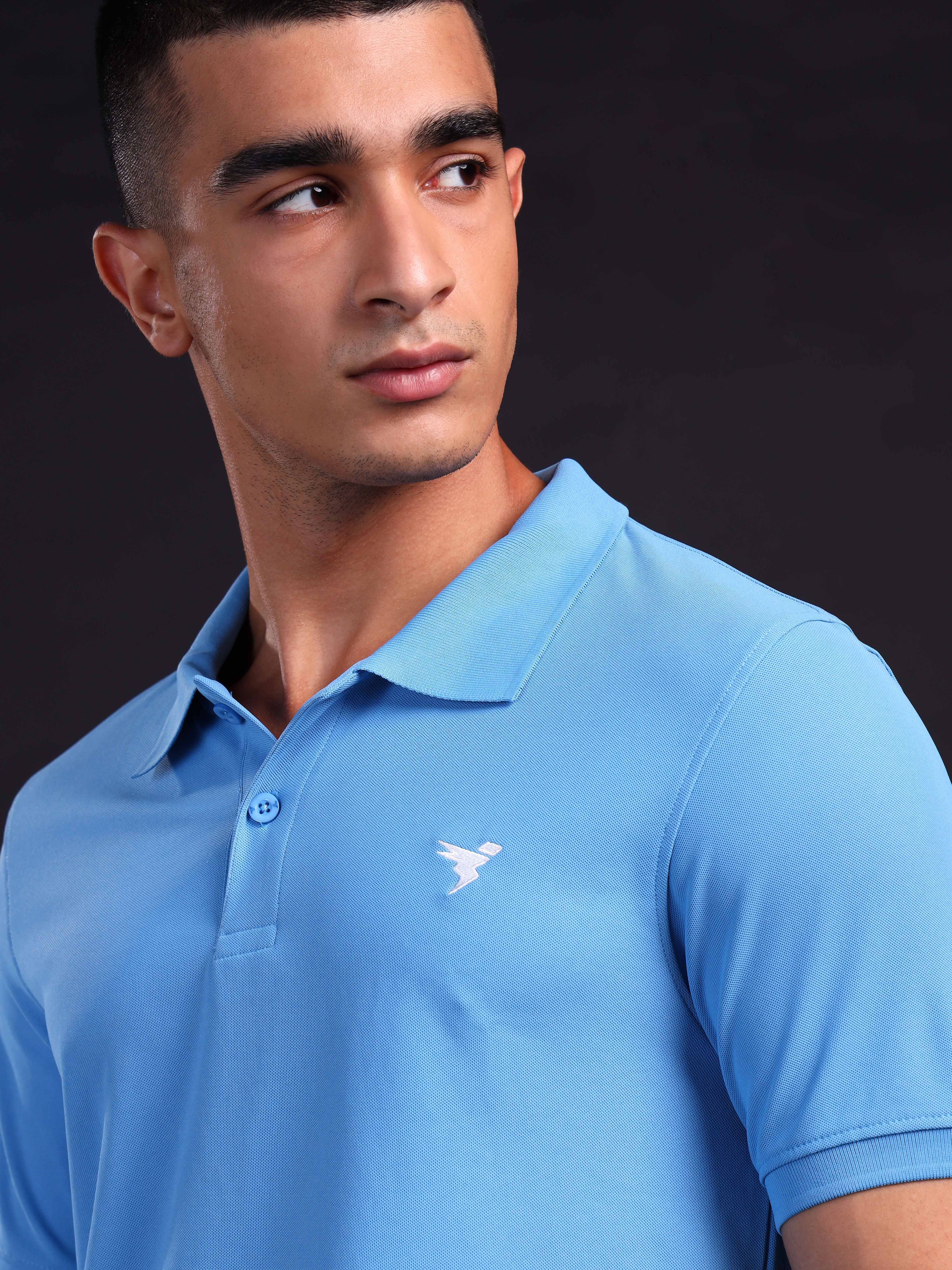 Men Solid Slim Fit Polo T-shirt with MATPIQ - Image 5
