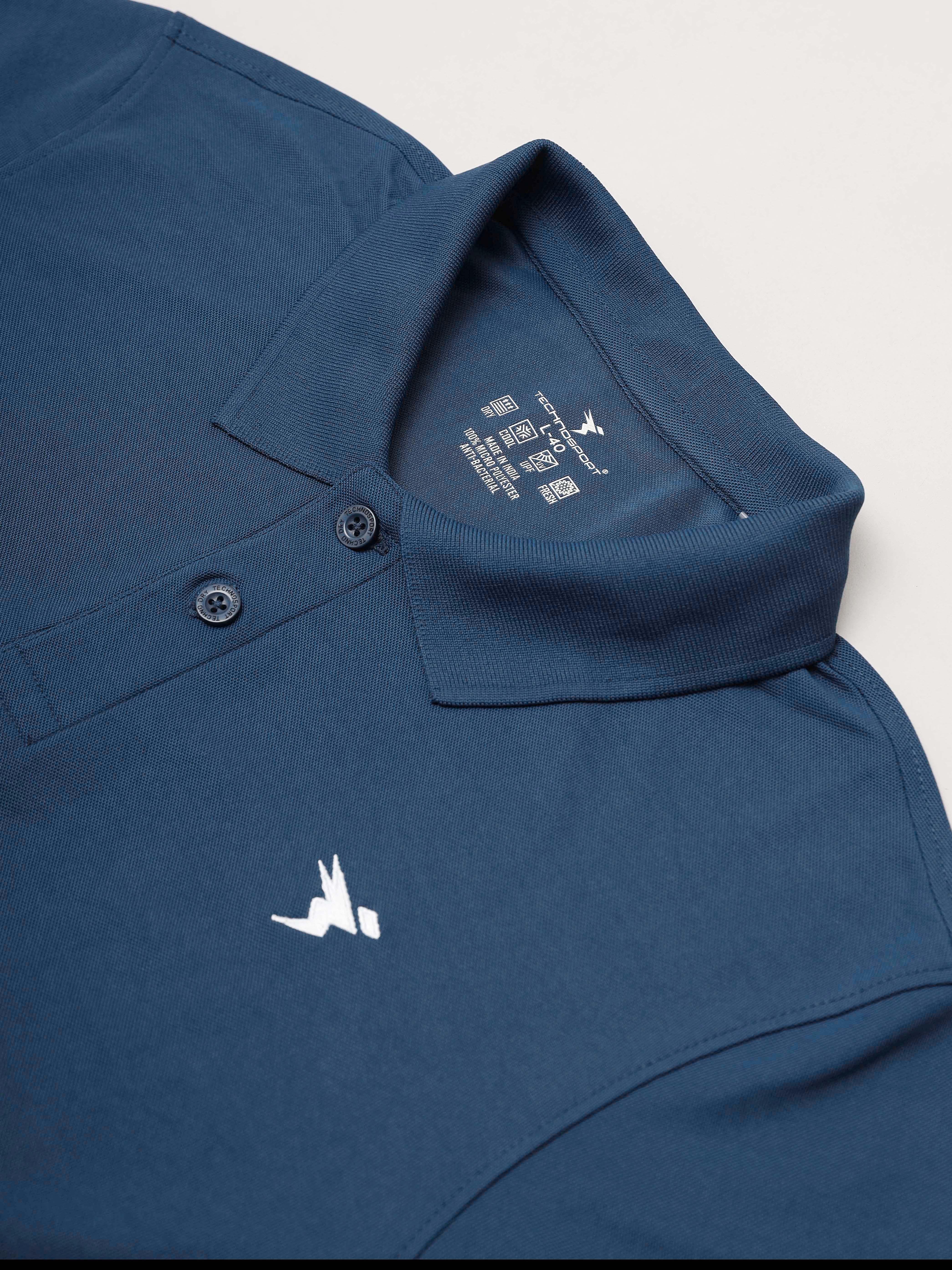Men Solid Slim Fit Polo T-shirt with MATPIQ - Image 5