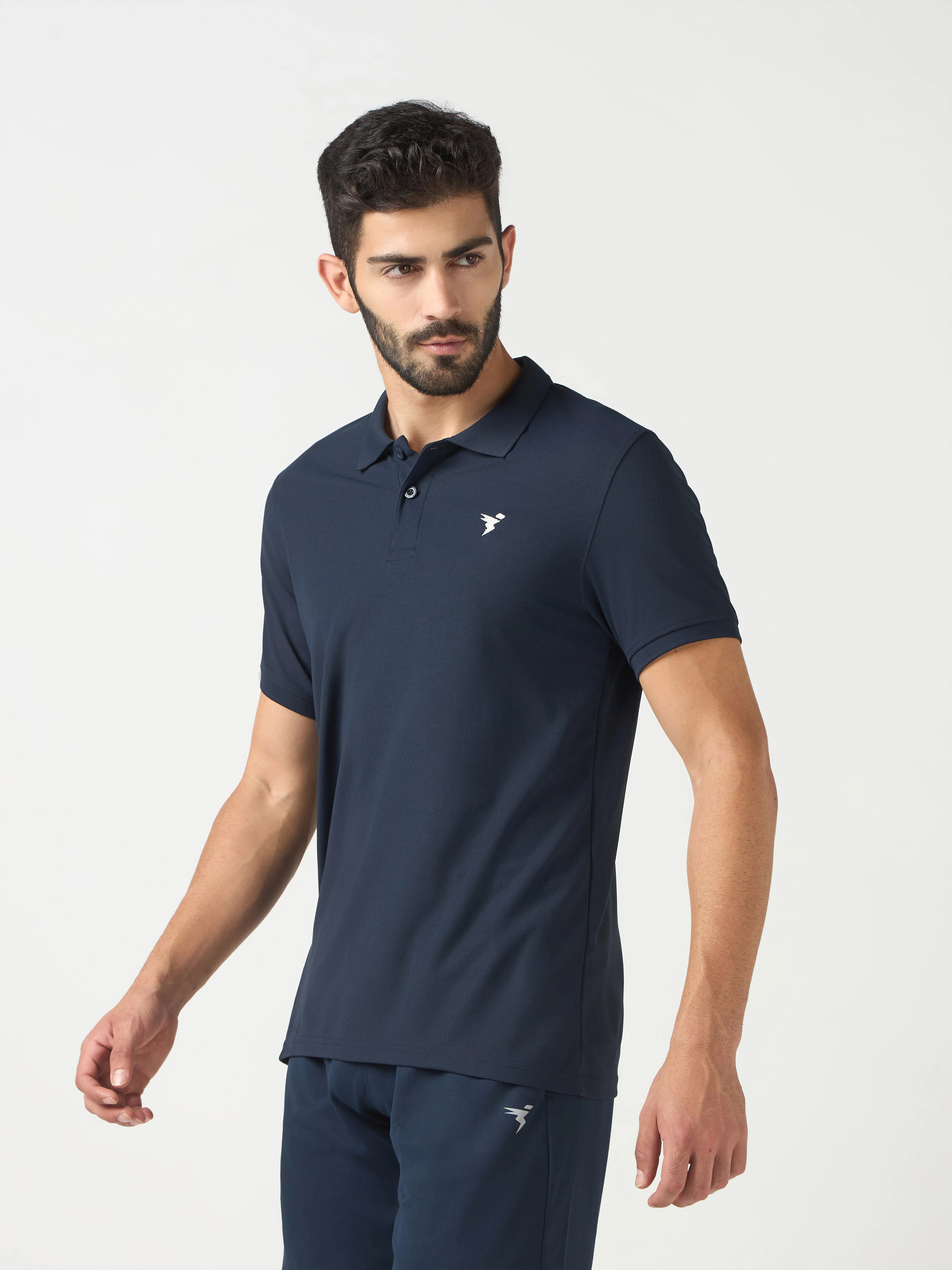 Men Solid Slim Fit Polo T-shirt with MATPIQ - Image 4