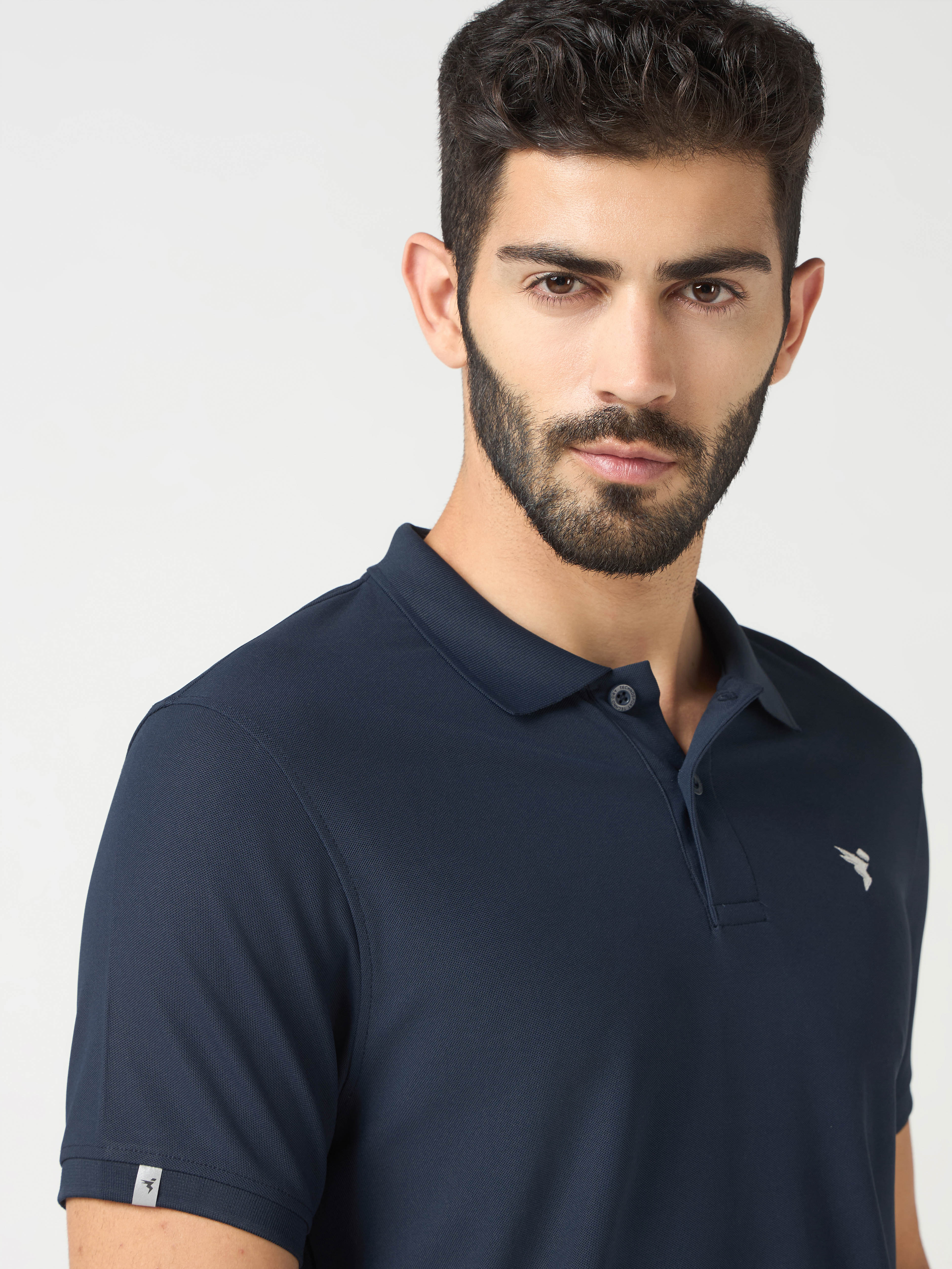 Men Solid Slim Fit Polo T-shirt with MATPIQ - Image 5