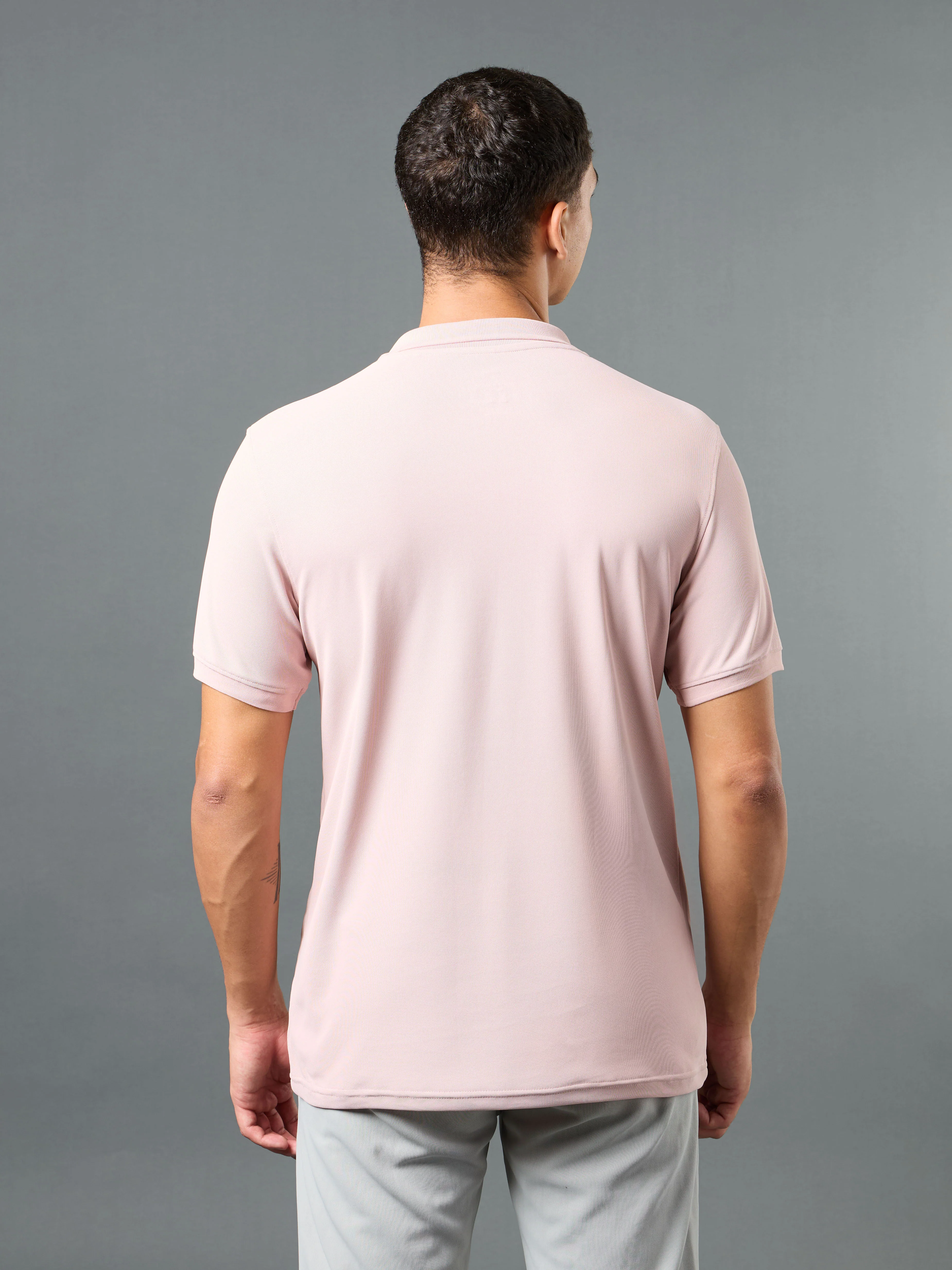 Men Solid Slim Fit Polo T-shirt with MATPIQ - Image 3