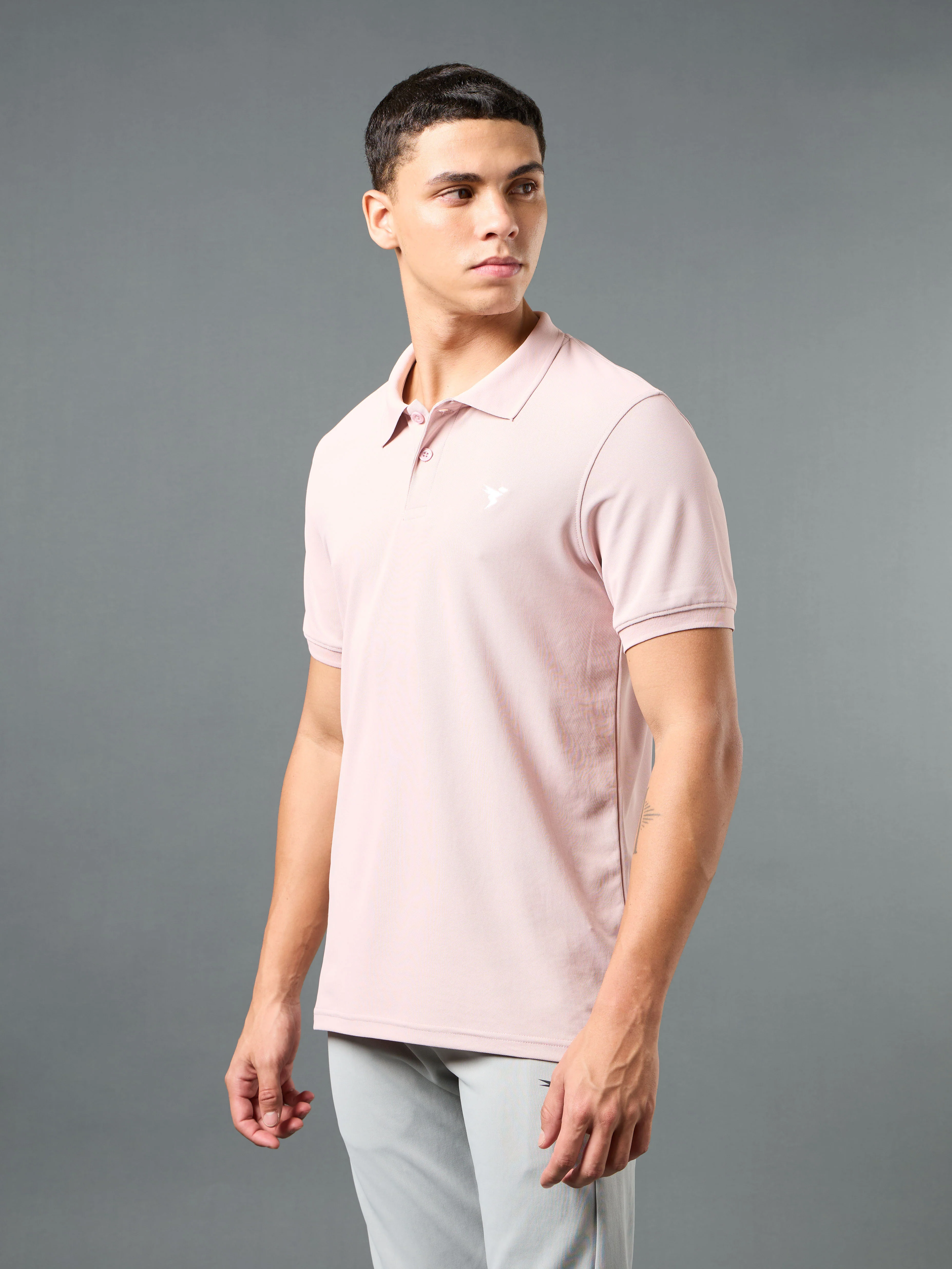 Men Solid Slim Fit Polo T-shirt with MATPIQ - Image 4