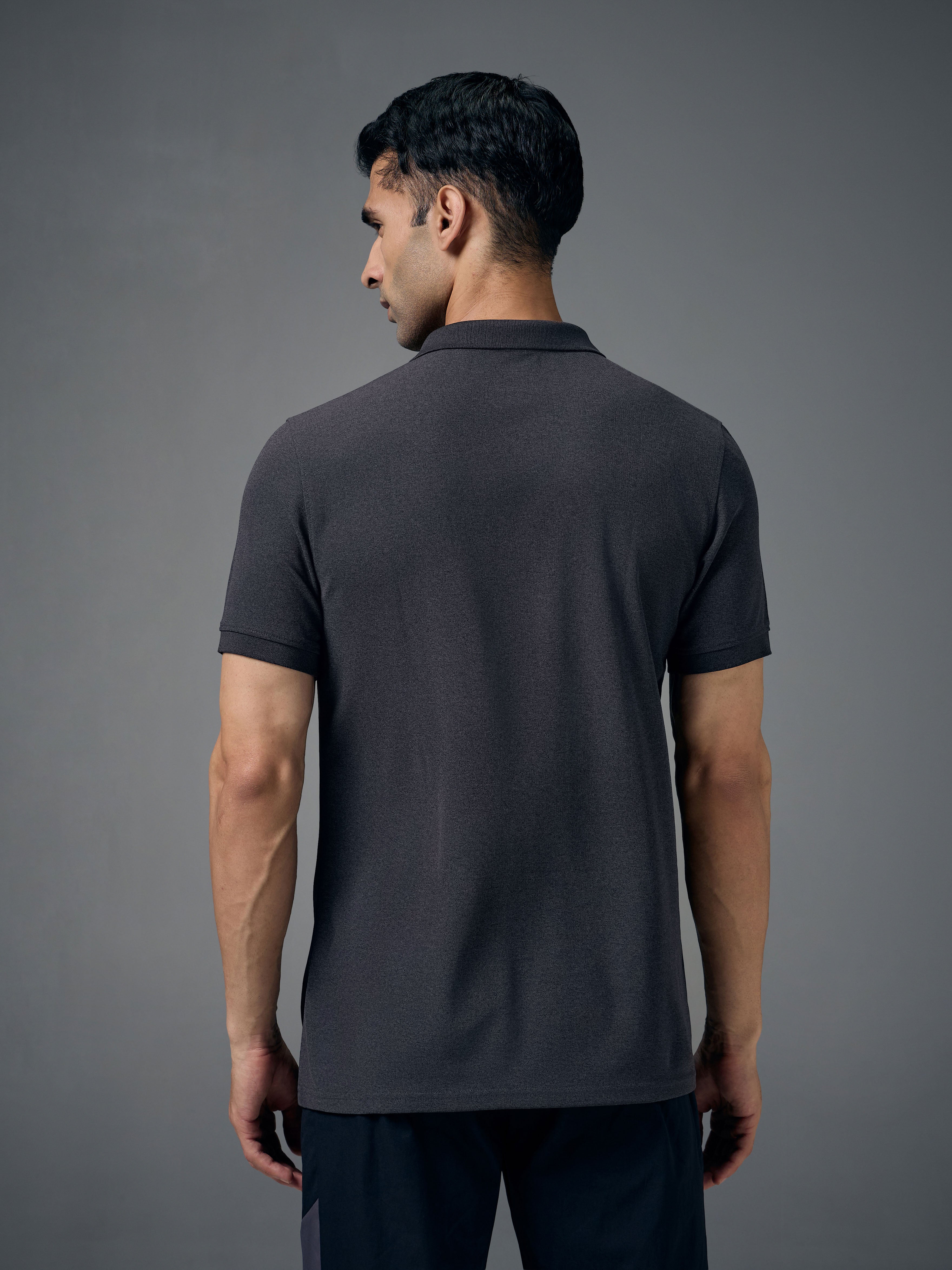 Men Solid Slim Fit Polo T-shirt with MATPIQ - Image 3