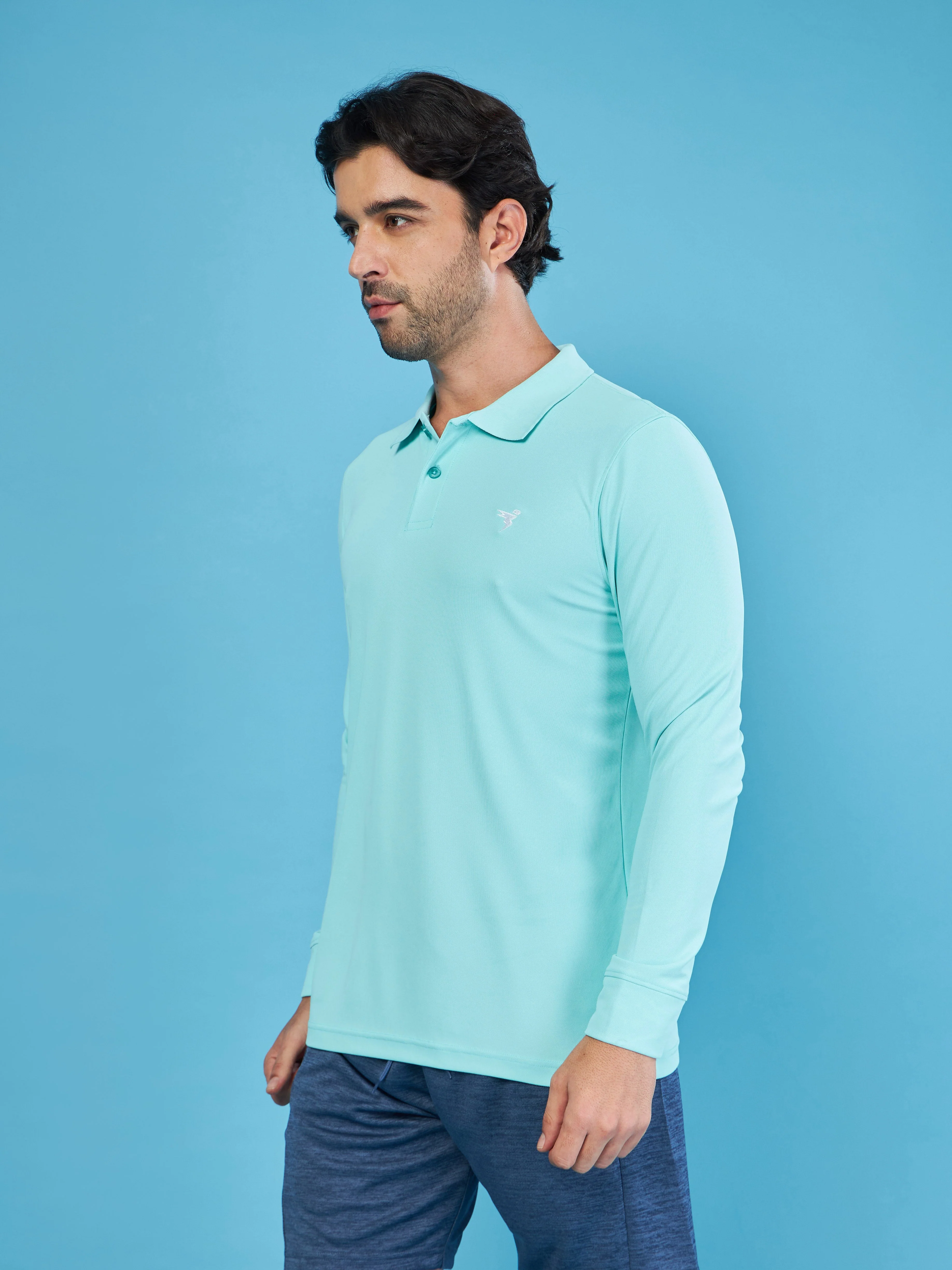 Men Solid Slim Fit Polo T-shirt with MATPIQ - Image 3