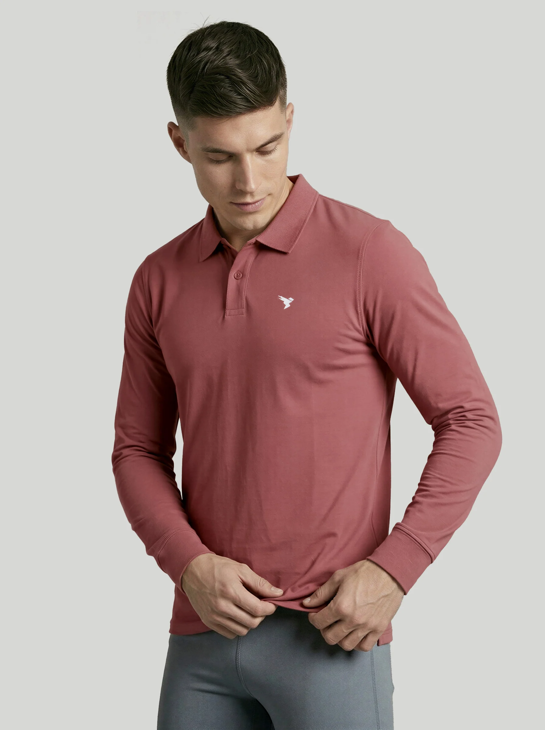 Men Solid Slim Fit Polo T-shirt with MATPIQ - Image 2