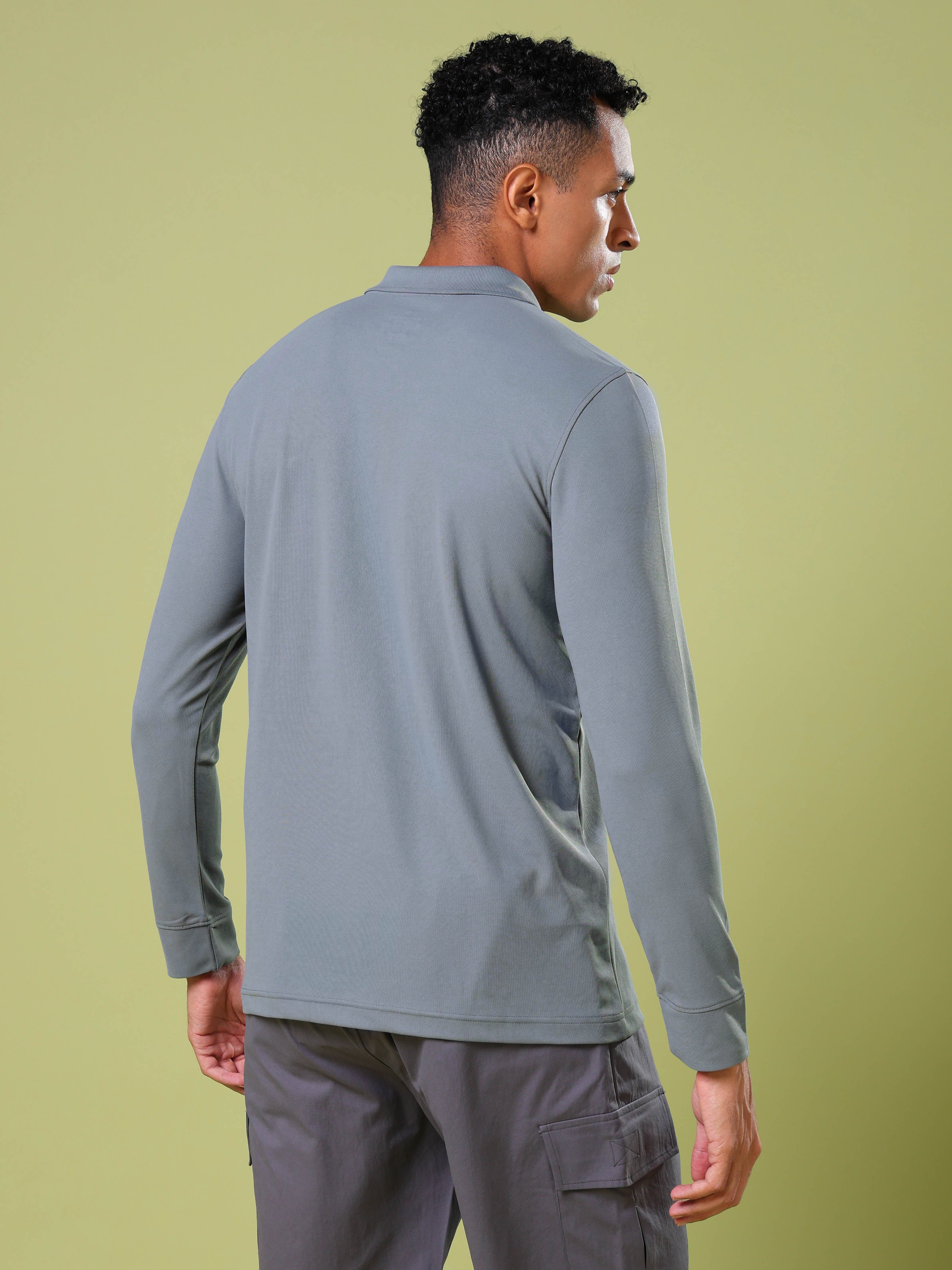 Men Solid Slim Fit Polo T-shirt with MATPIQ - Image 3