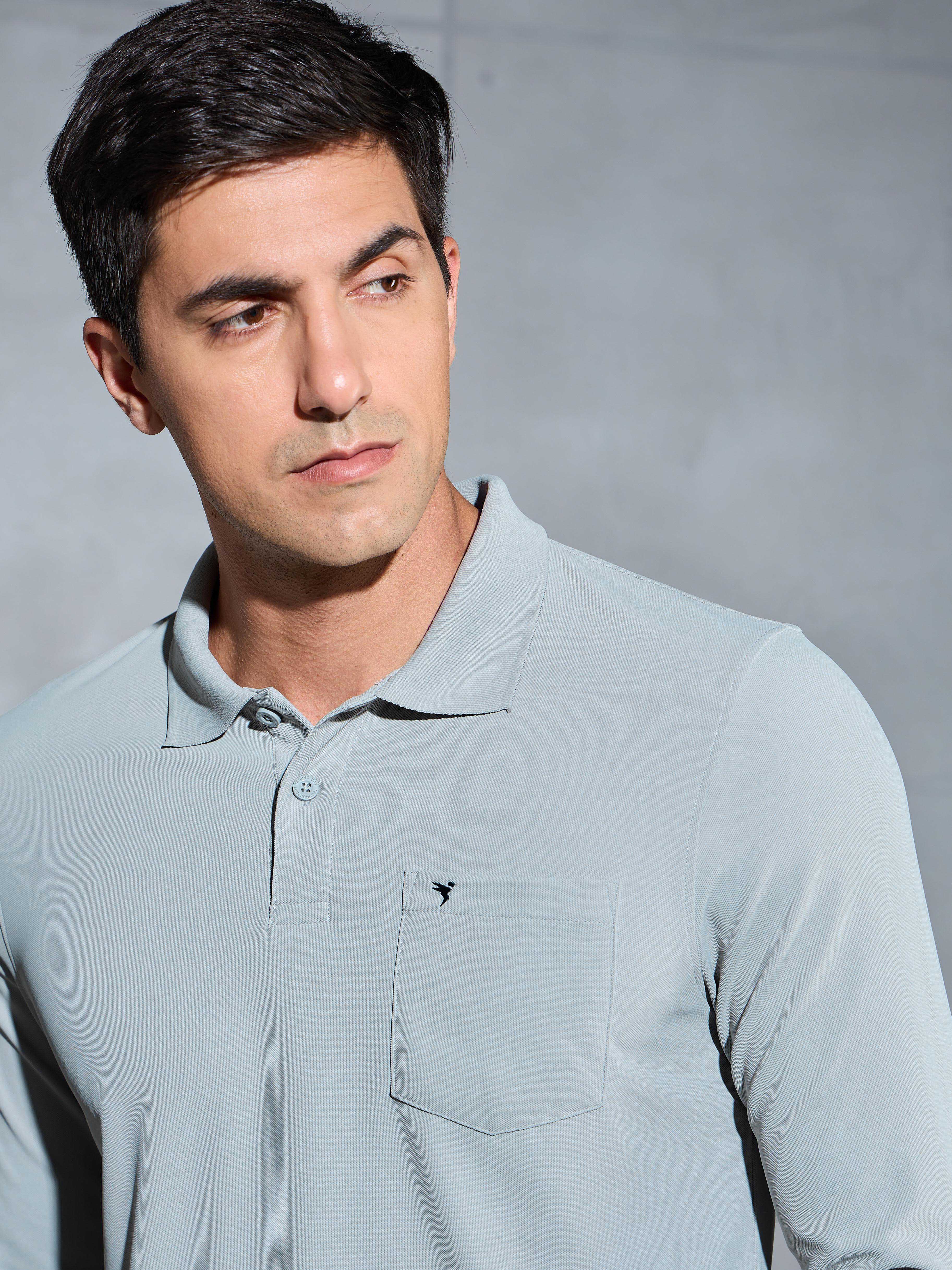 Men Solid Slim Fit Polo T-shirt with MATPIQ - Image 6