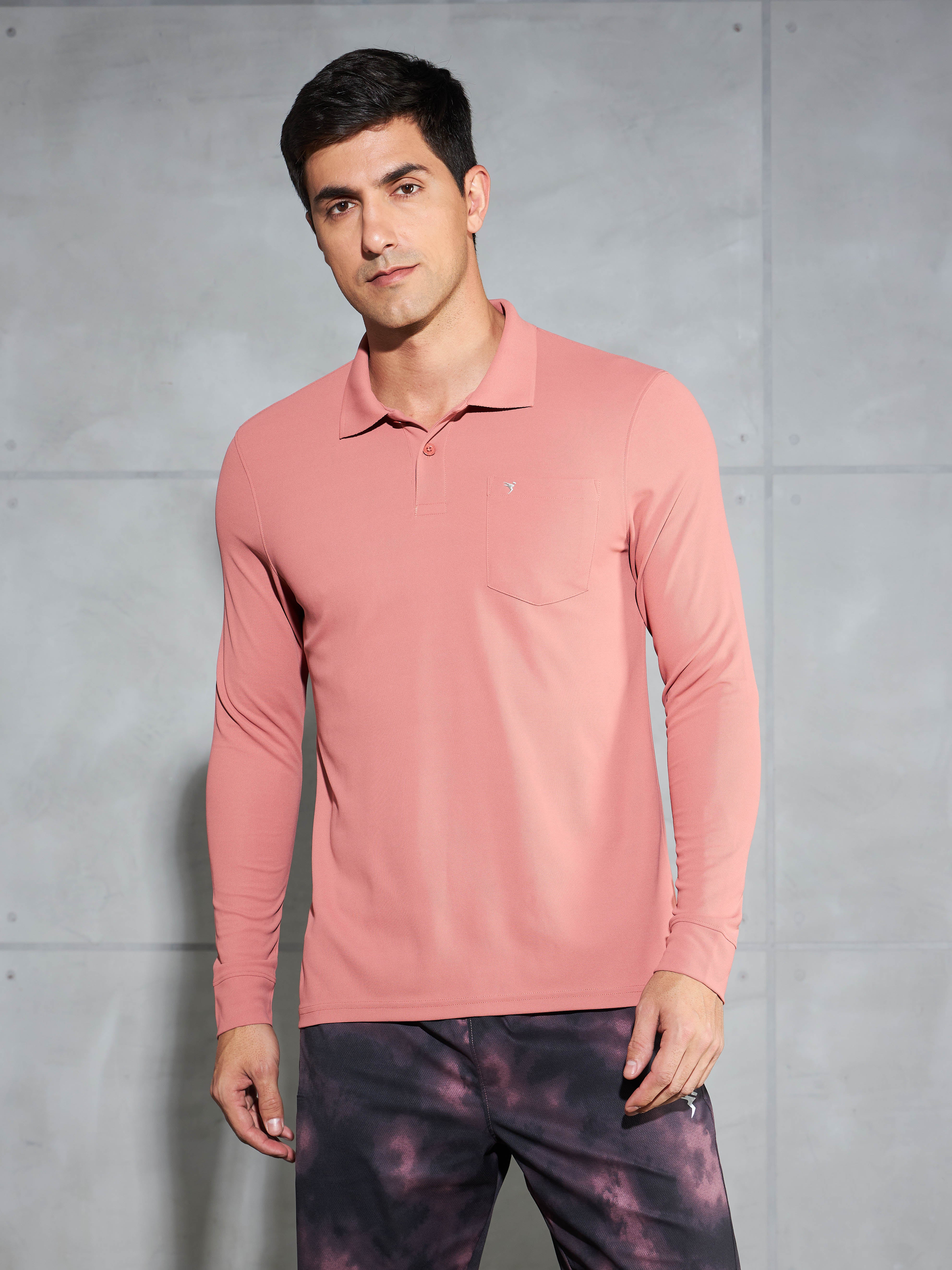 Men Solid Slim Fit Polo T-shirt with MATPIQ - Image 2
