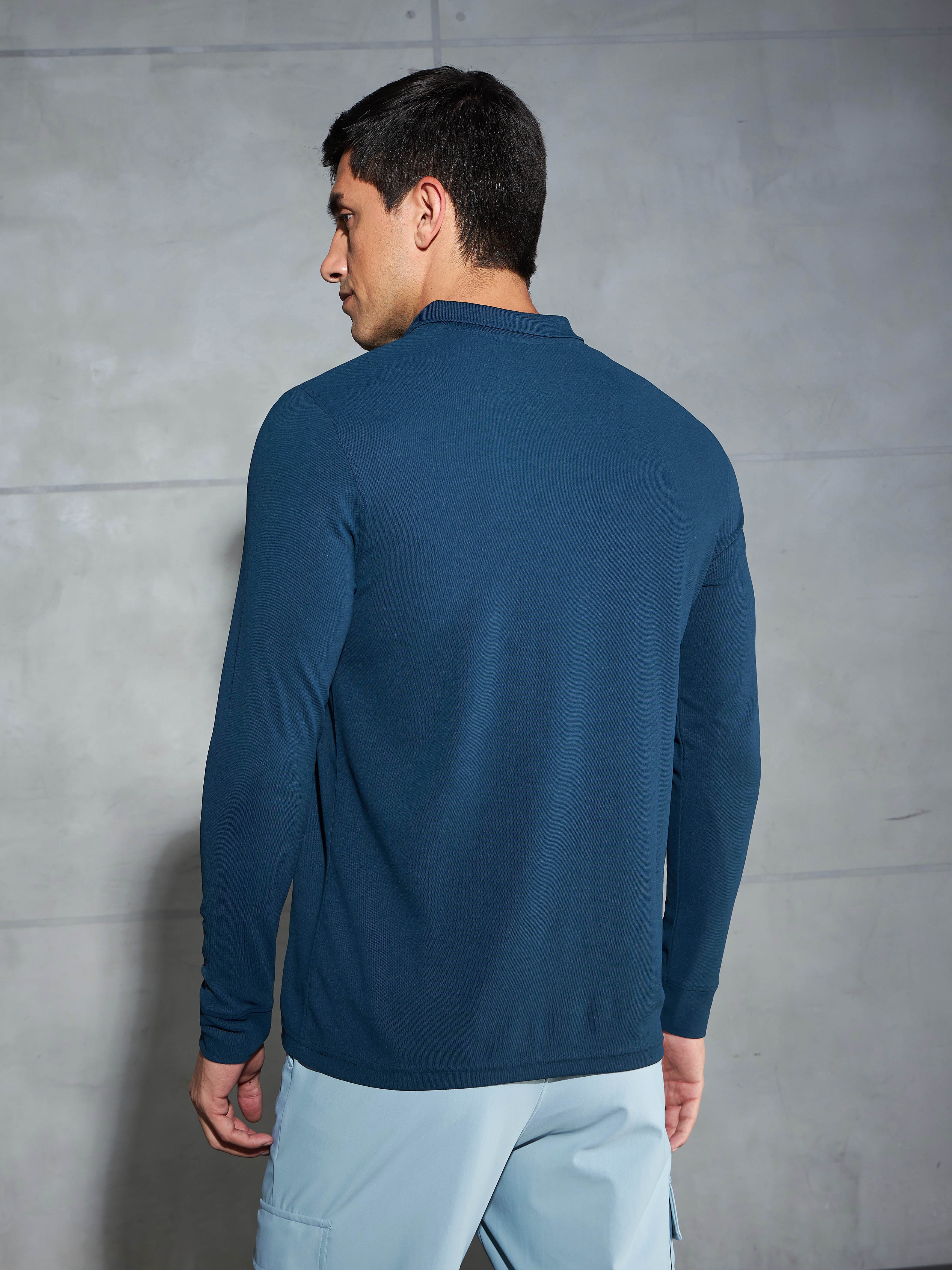 Men Solid Slim Fit Polo T-shirt with MATPIQ - Image 2