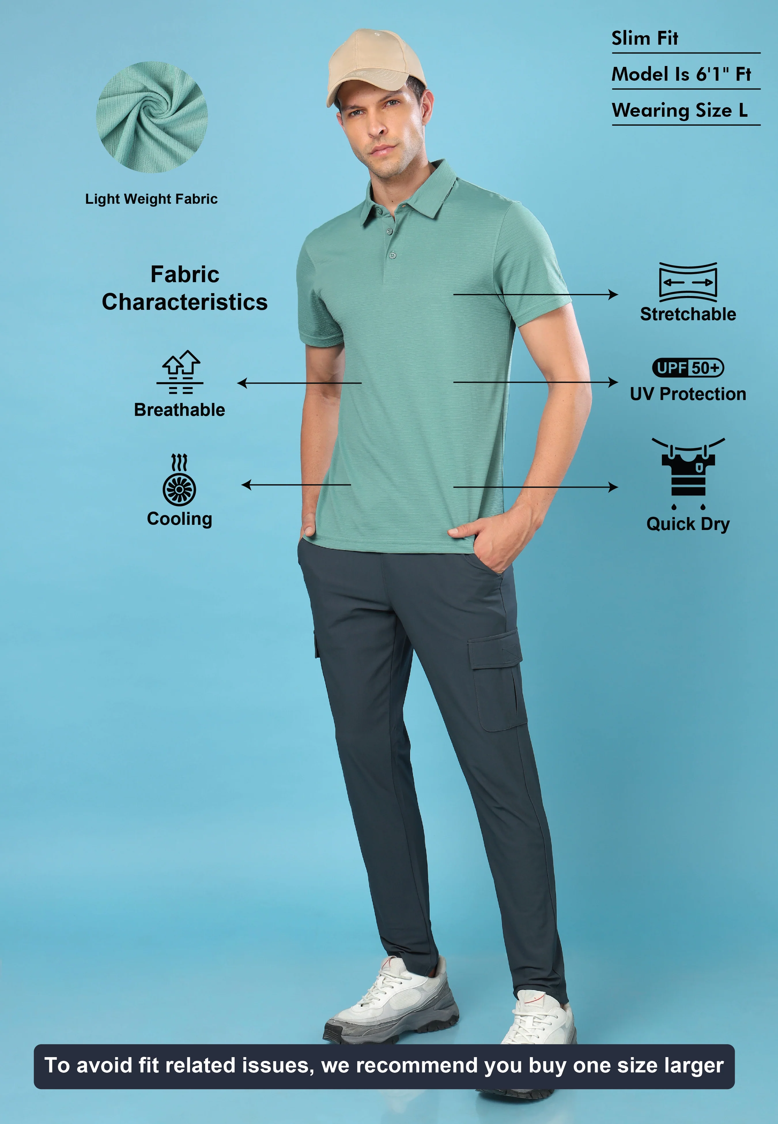 Men Solid Slim Fit Polo T-shirt with MATPIQ - Image 4