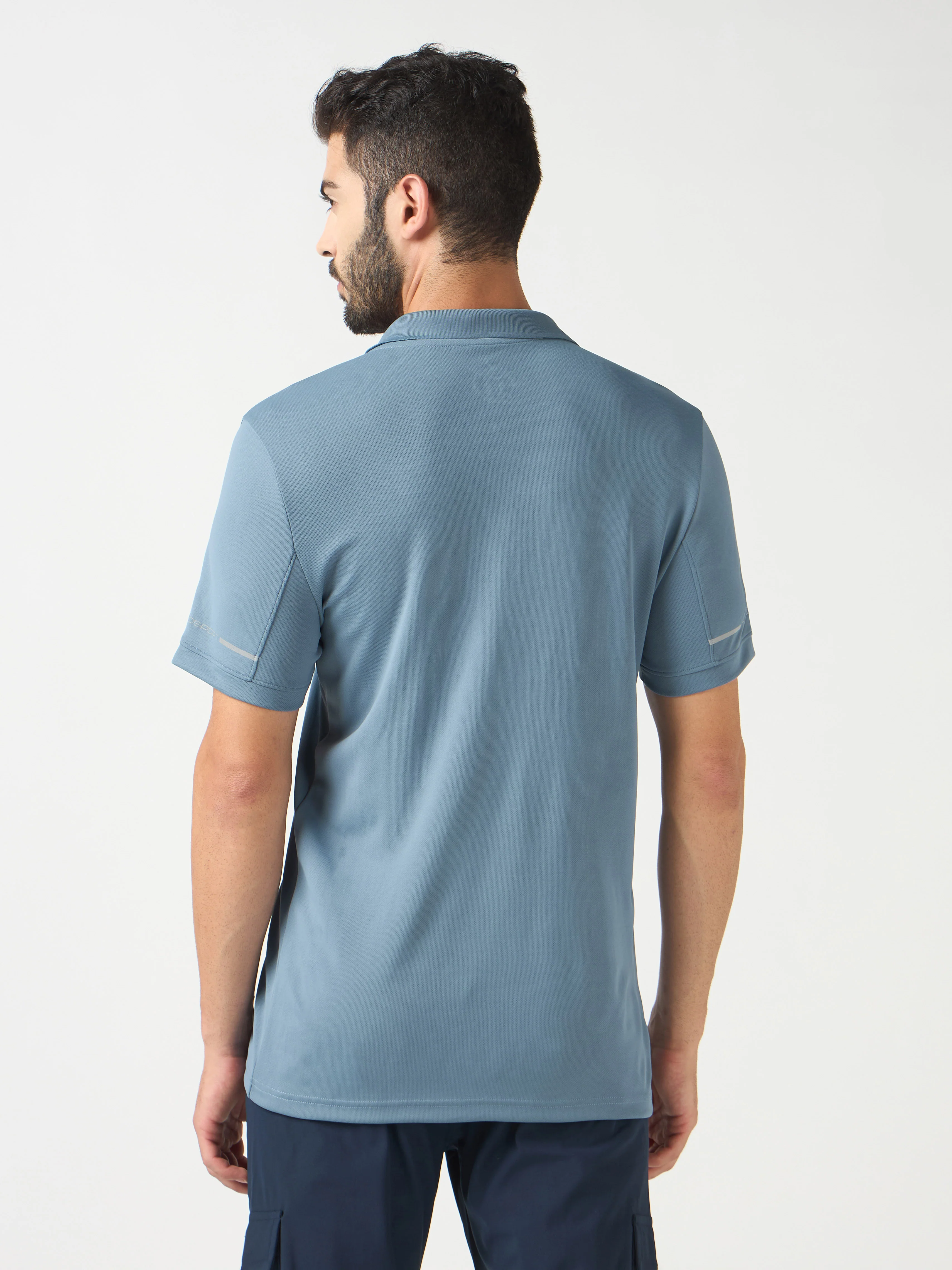Men Solid Slim Fit Polo T-shirt with TECHNO COOL+ - Image 2