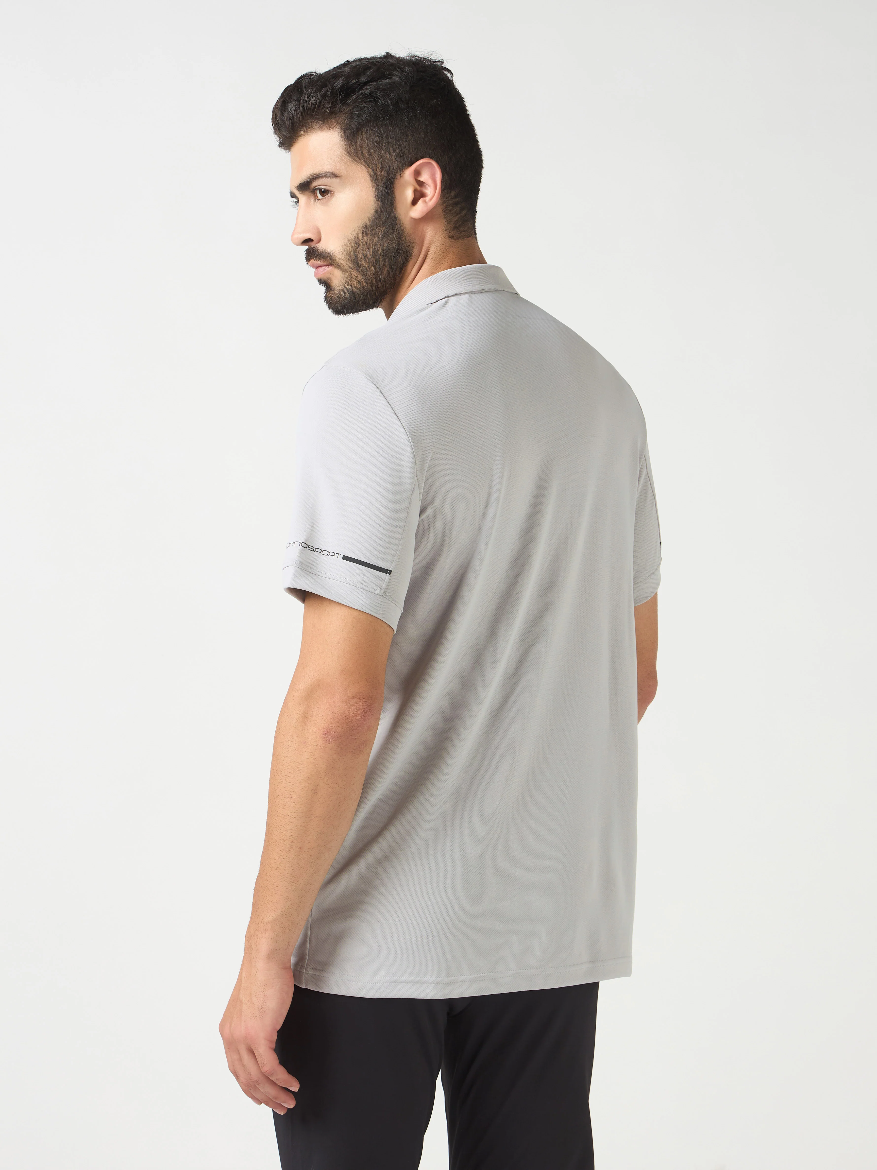 Men Solid Slim Fit Polo T-shirt with TECHNO COOL+ - Image 2