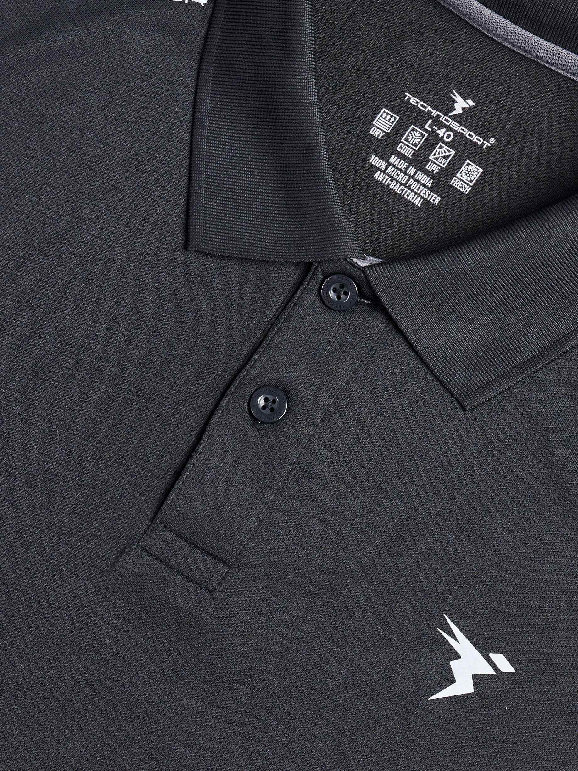 Men Solid Slim Fit Polo T-shirt with TECHNOCOOL+ - Image 7