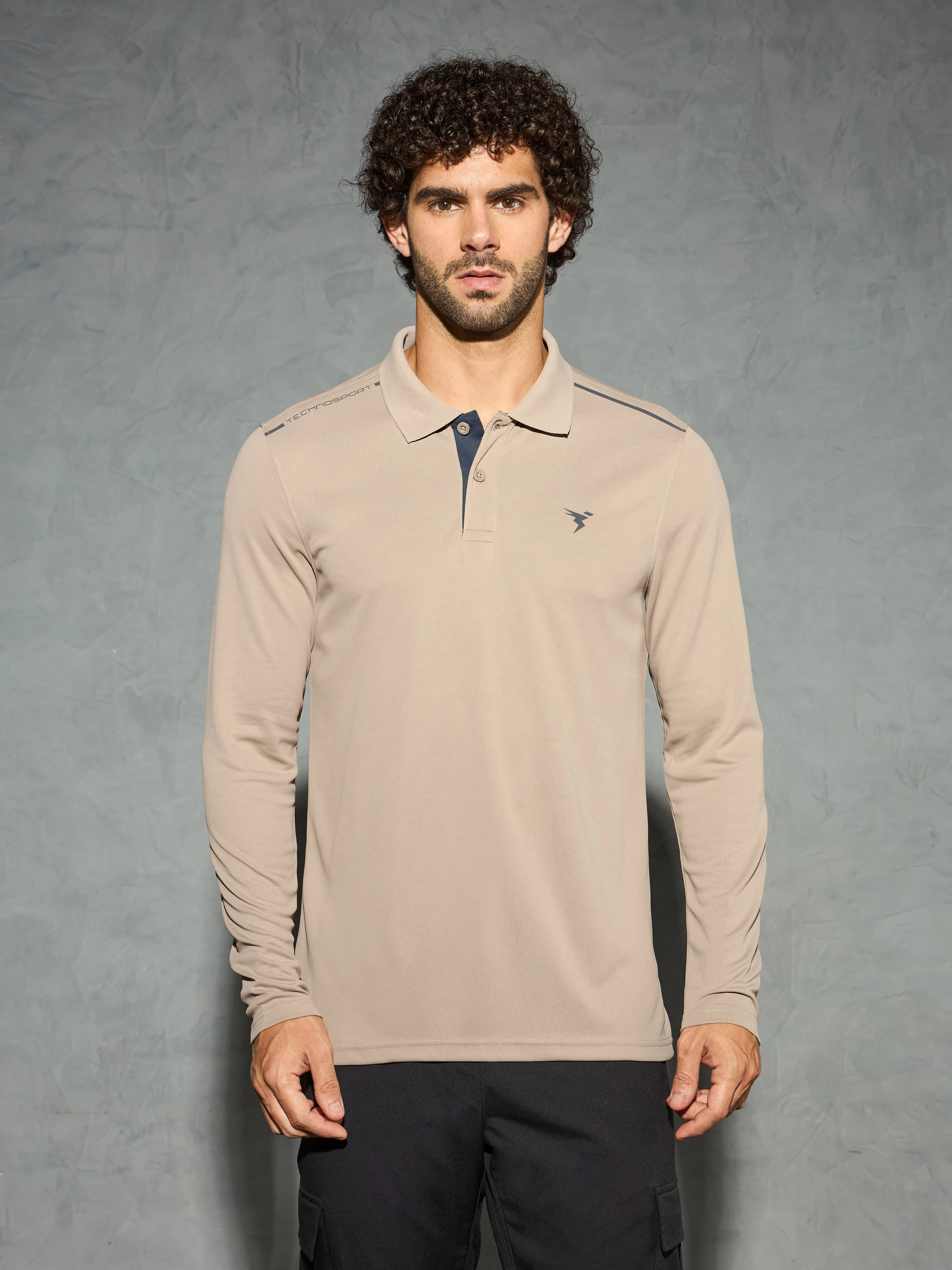 Men Solid Slim Fit Polo T-shirt with TECHNOCOOL+ - Image 2