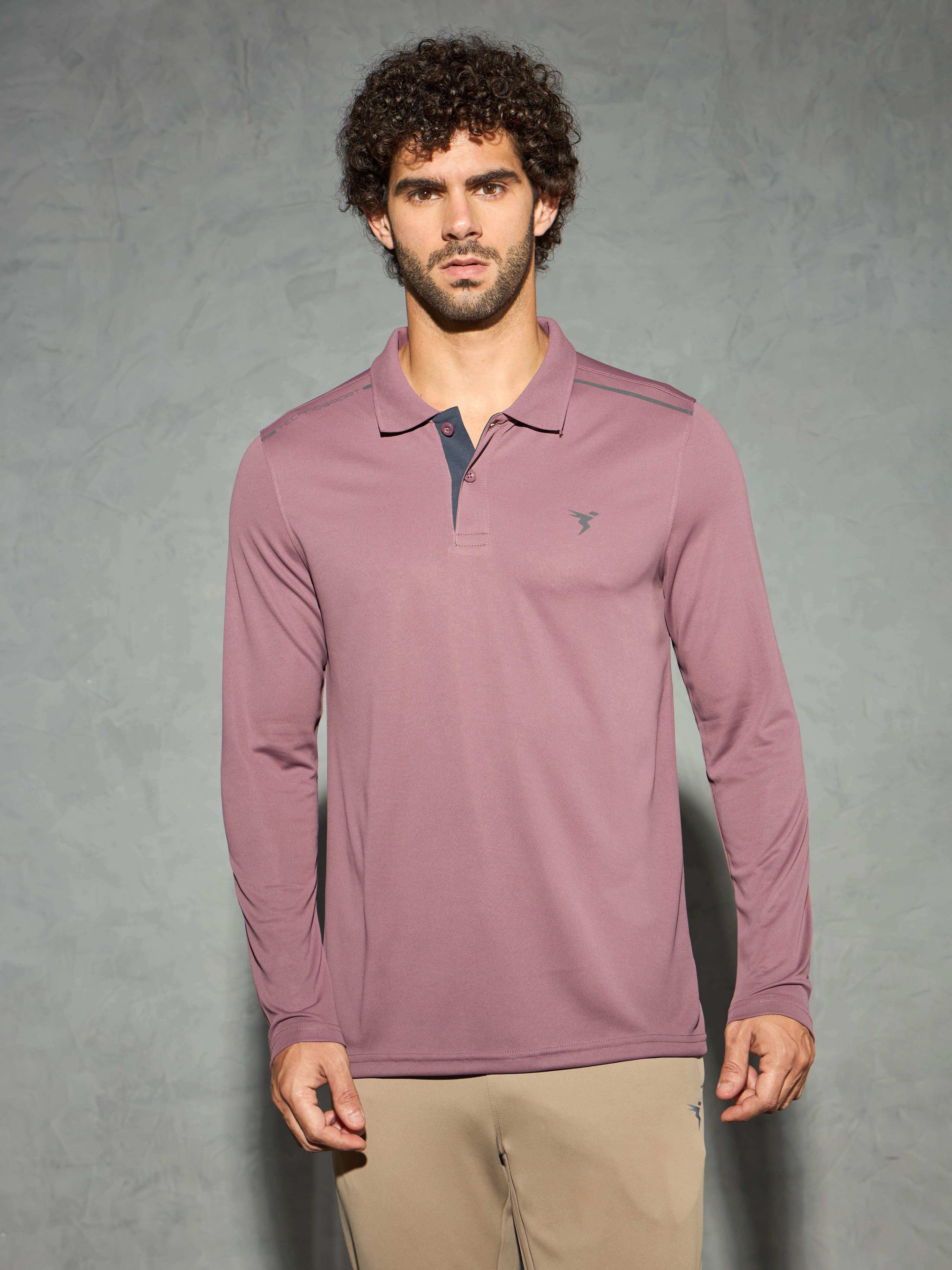 Men Solid Slim Fit Polo T-shirt with TECHNOCOOL+ - Image 2