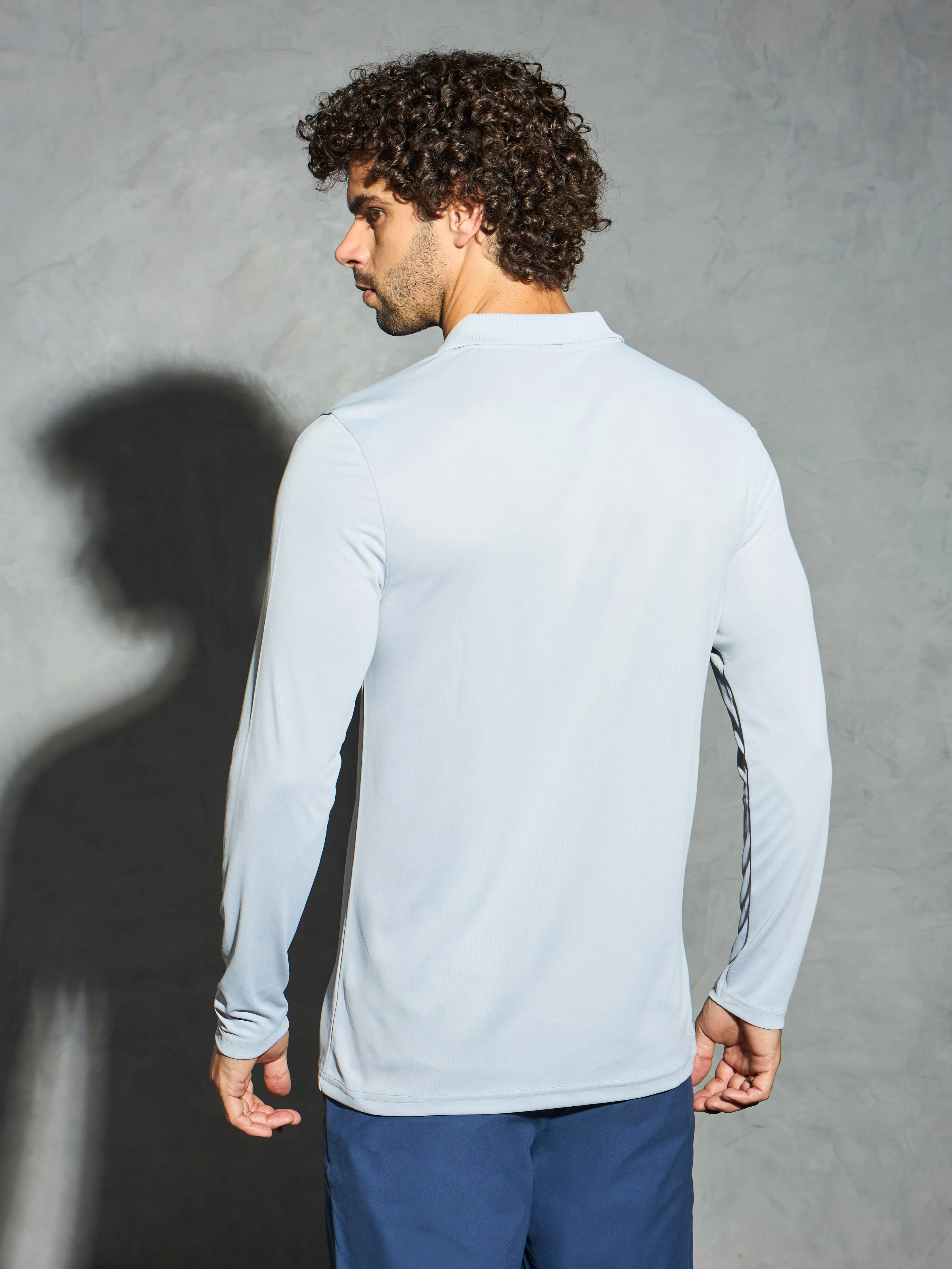 Men Solid Slim Fit Polo T-shirt with TECHNOCOOL+ - Image 3