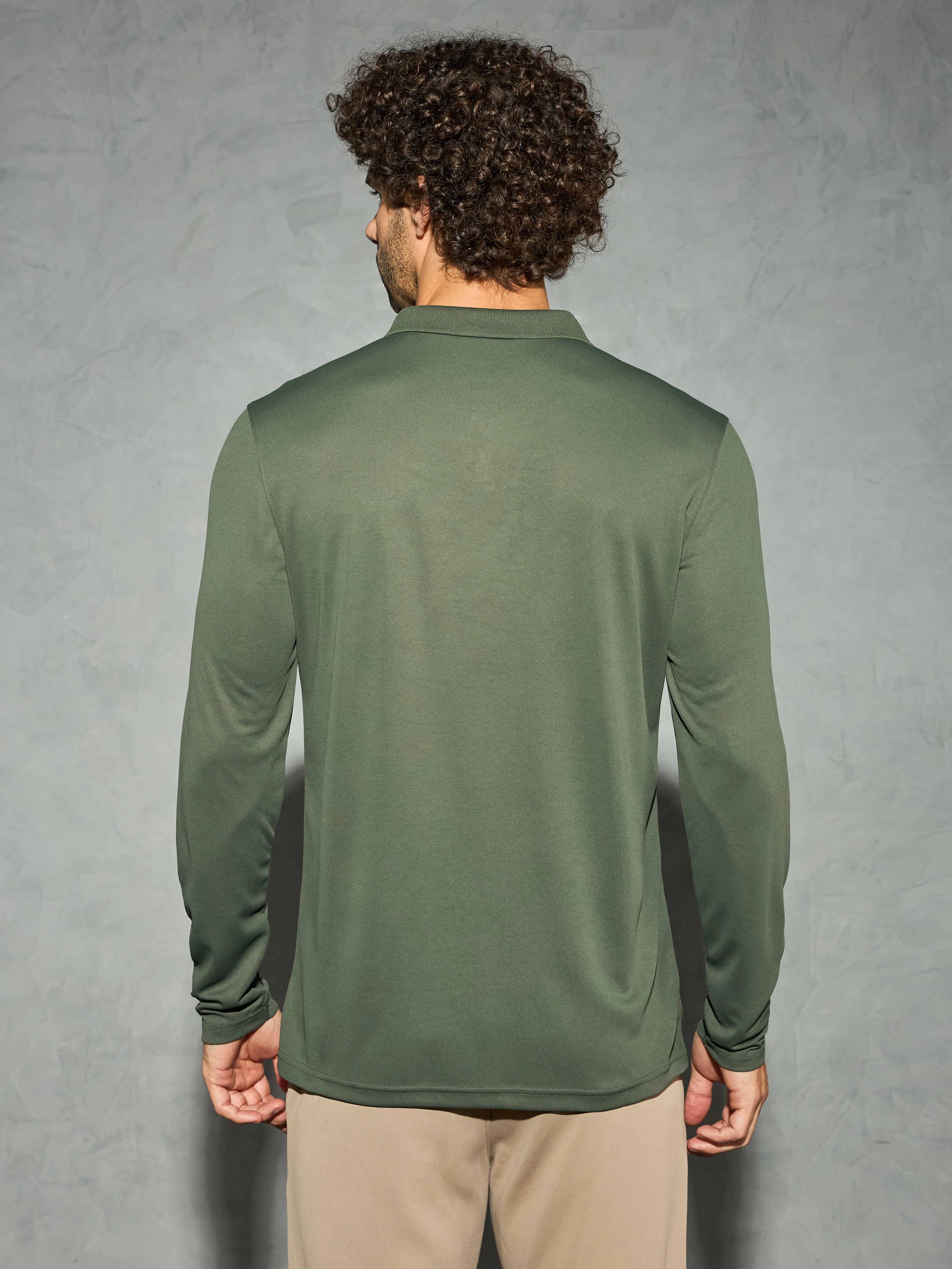 Men Solid Slim Fit Polo T-shirt with TECHNOCOOL+ - Image 3