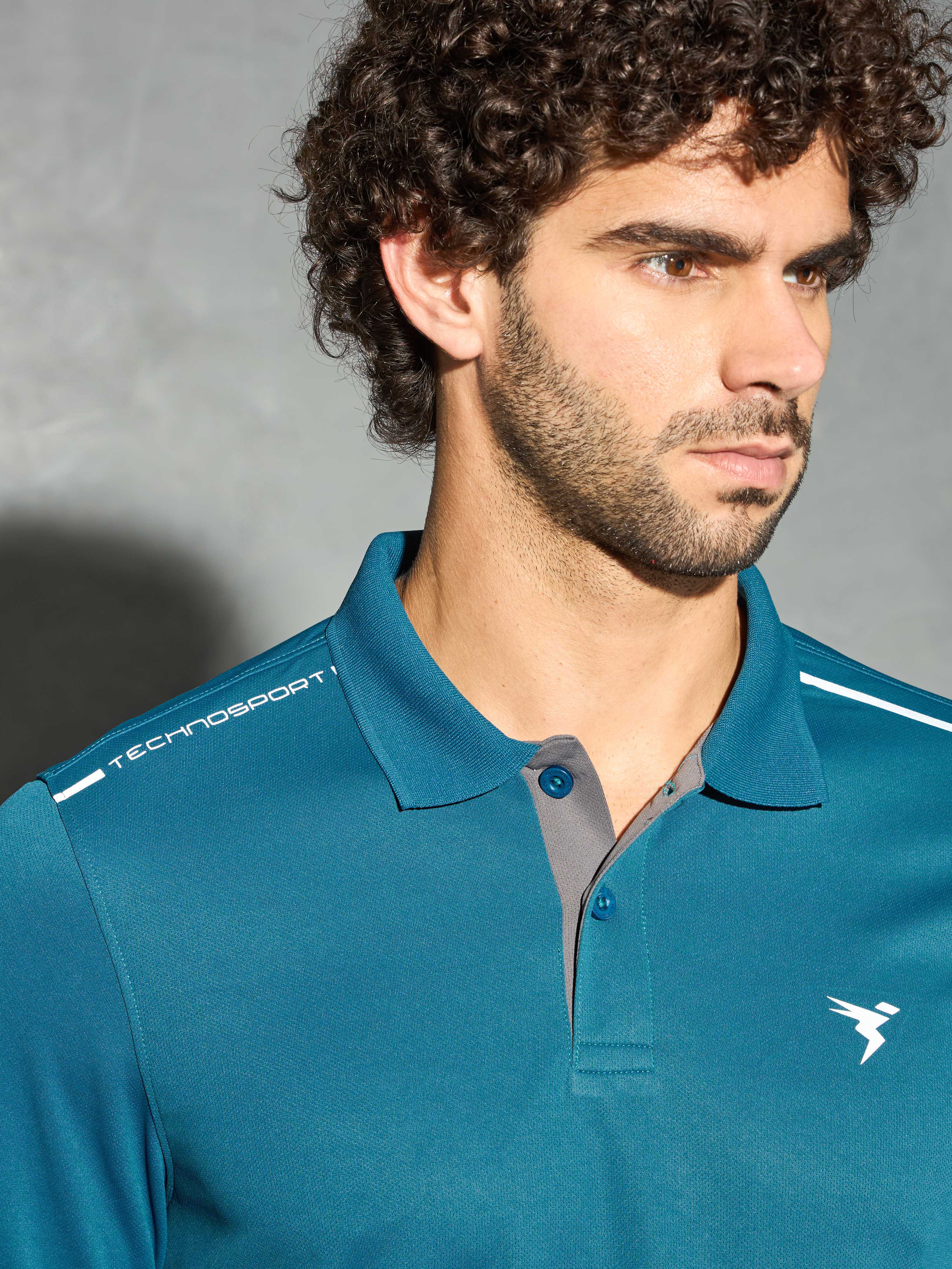 Men Solid Slim Fit Polo T-shirt with TECHNOCOOL+ - Image 6