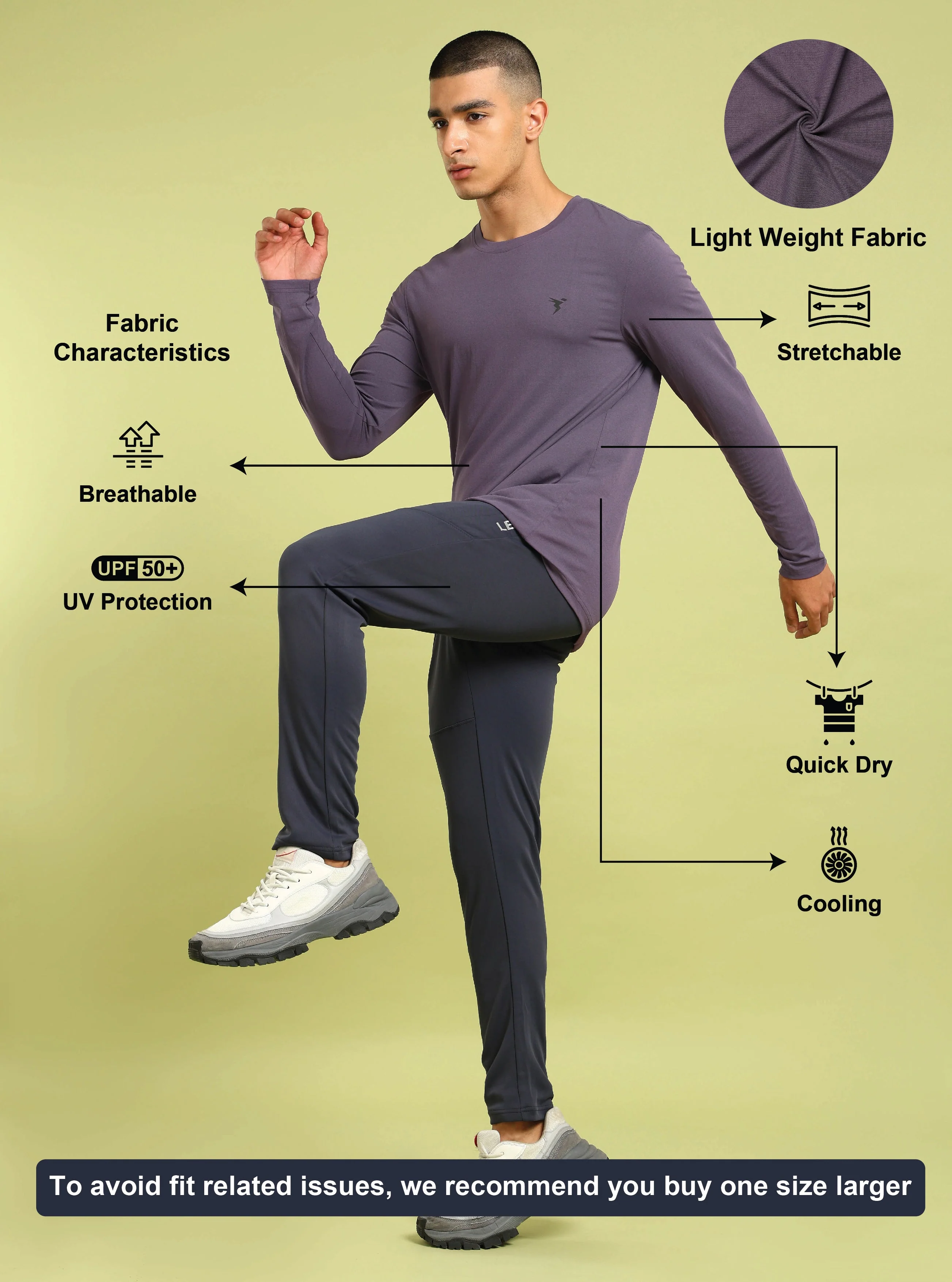 Men Solid Slim Fit Round Neck Sports T-shirt with COTFLEX - Image 5