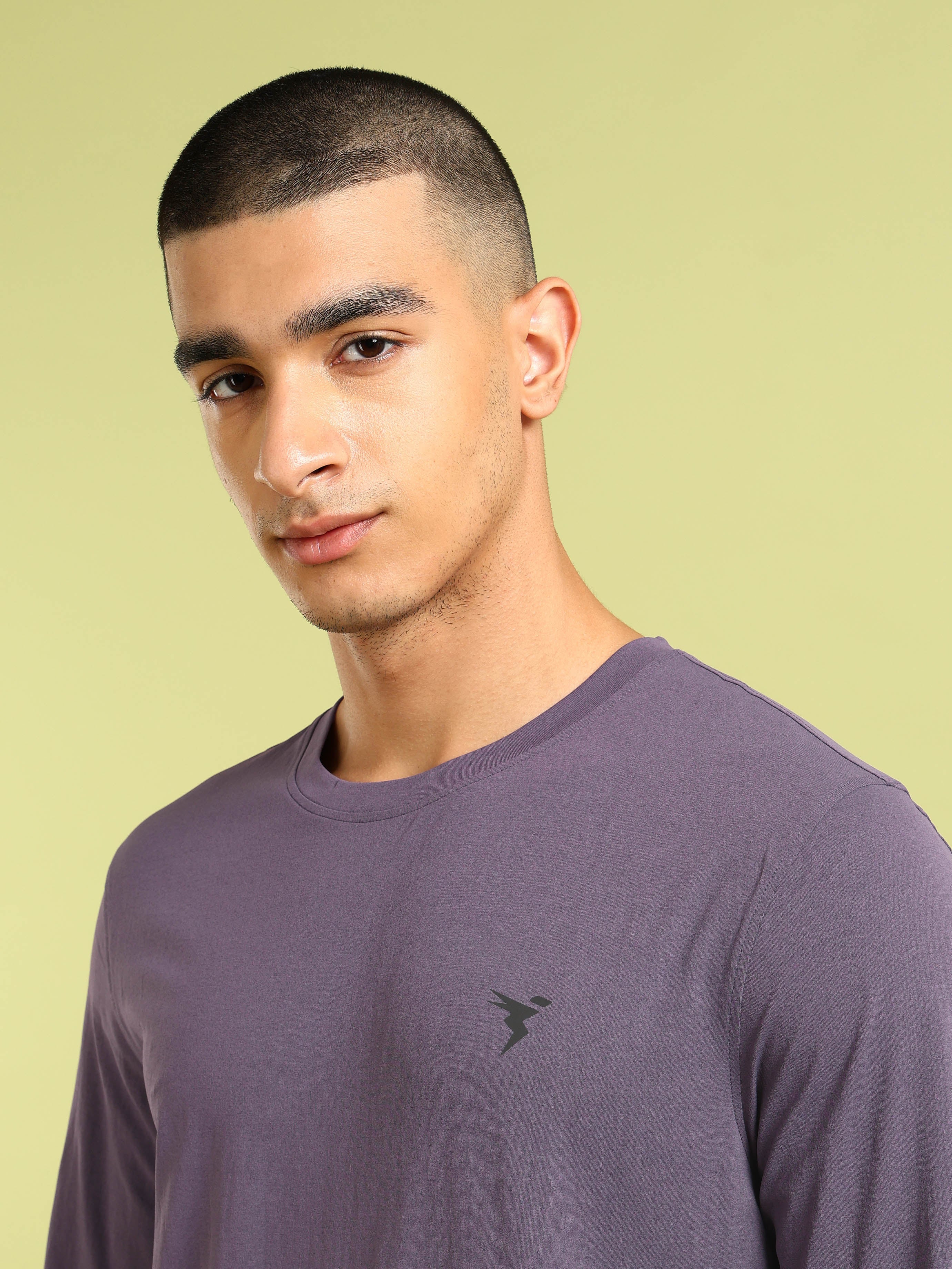 Men Solid Slim Fit Round Neck Sports T-shirt with COTFLEX - Image 8