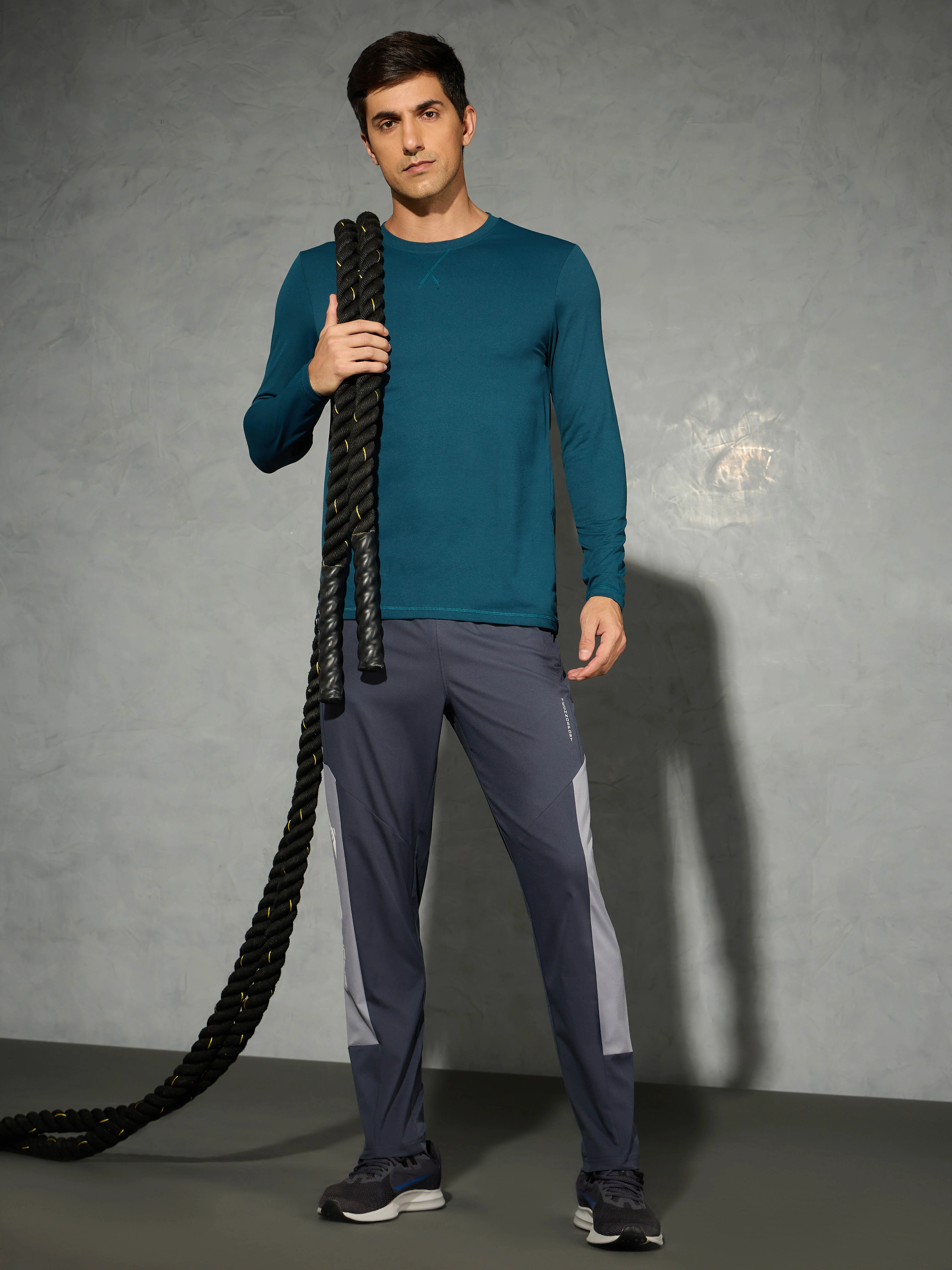 Men Solid Slim Fit Round Neck Sports T-shirt with COTFLEX - Image 5