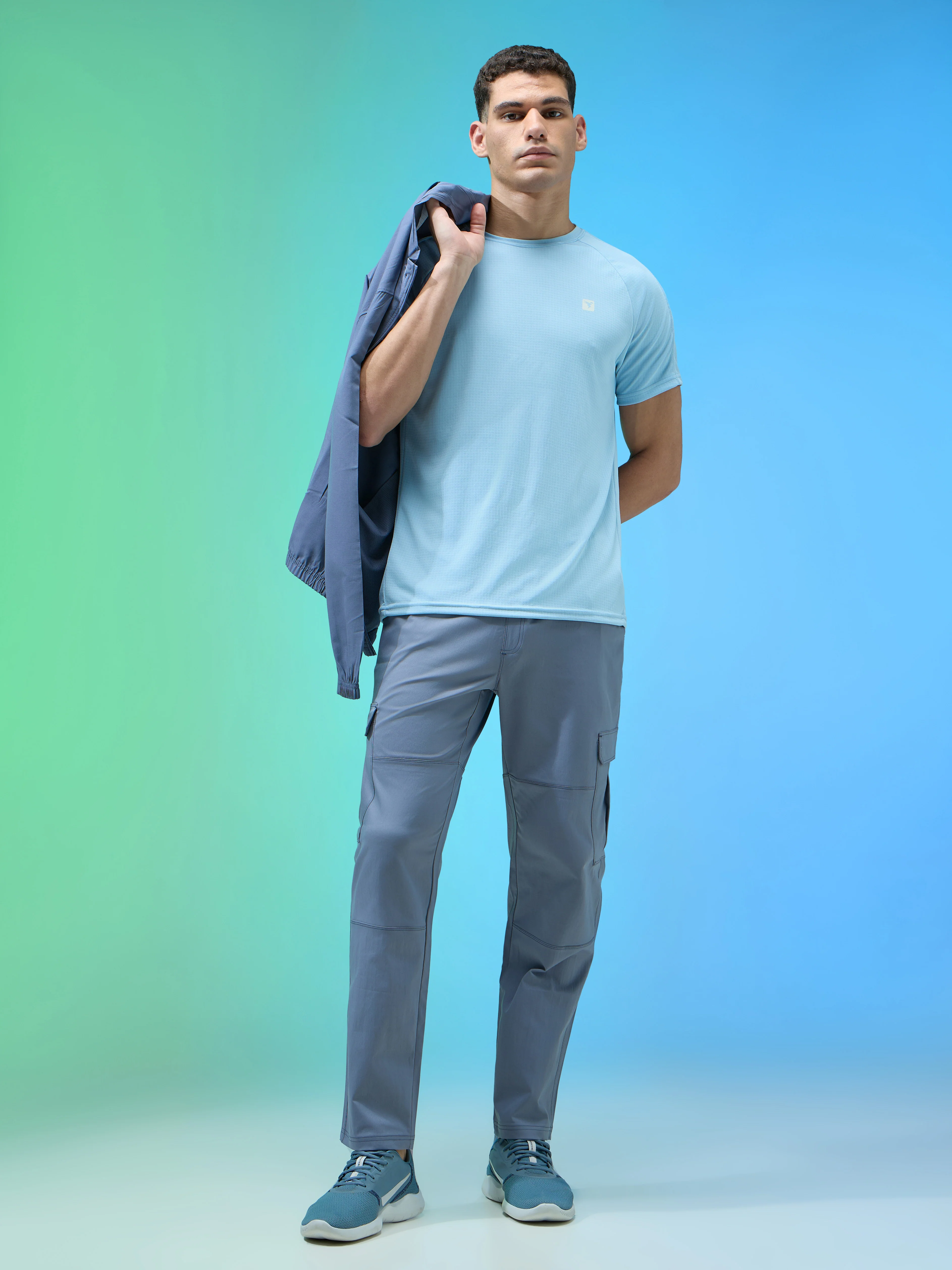 Men Solid Slim Fit Round Neck Sports T-shirt with TECHNOCOOL+ - Image 5