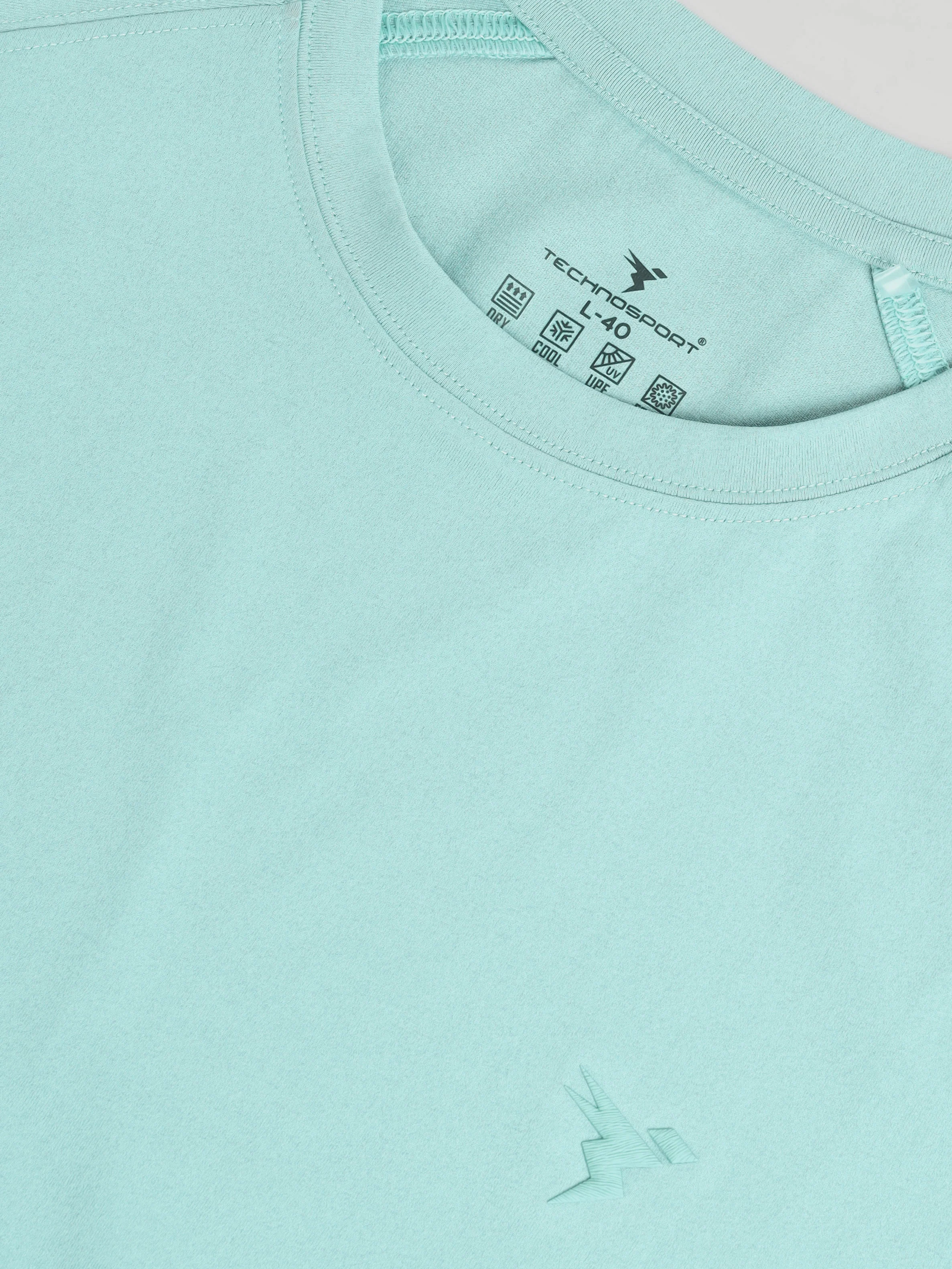 Men Solid Slim Fit Round Neck T-shirt with COTFLEX - Image 6