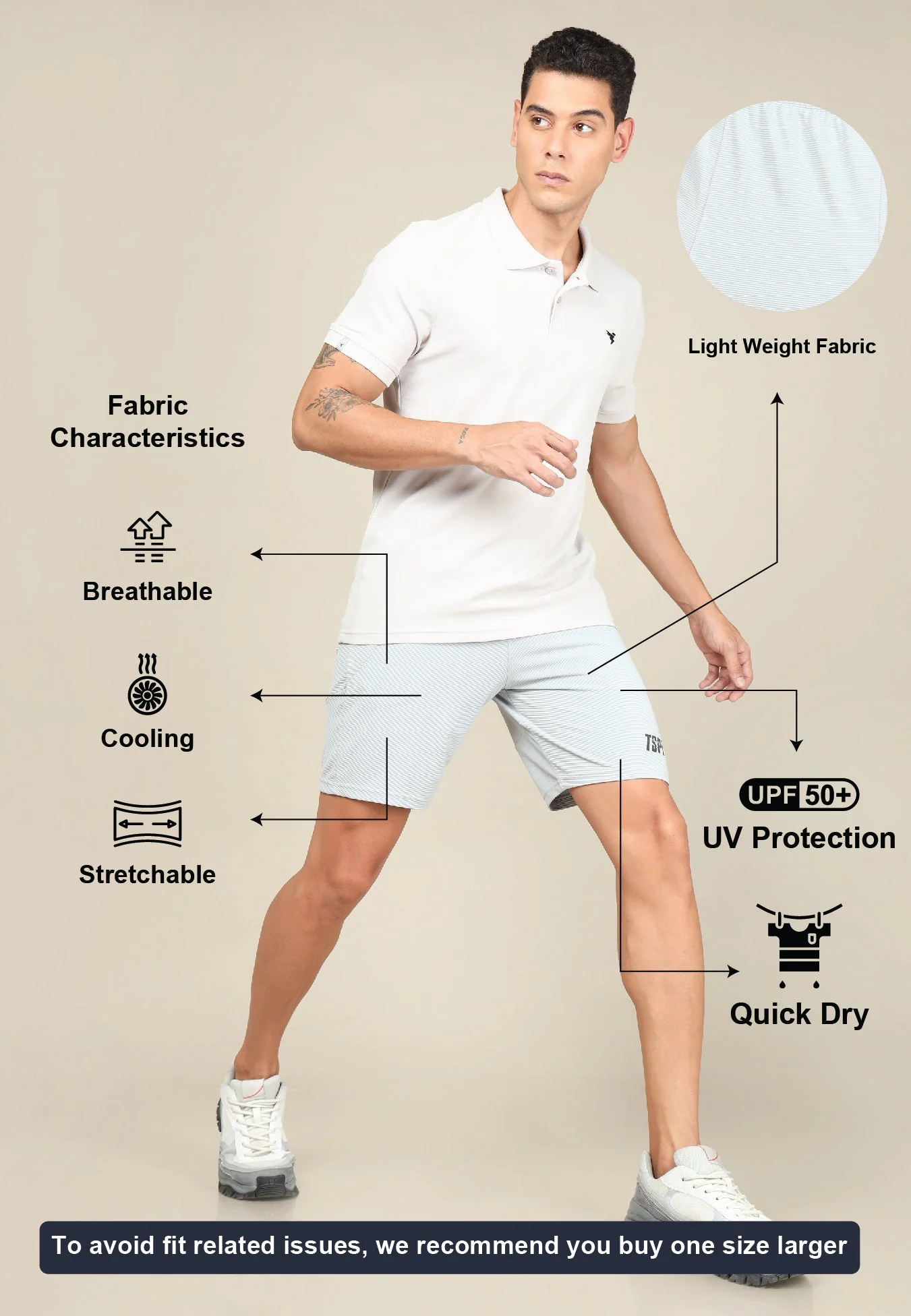 Men Solid Slim Fit Shorts with MATPIQ - Image 6